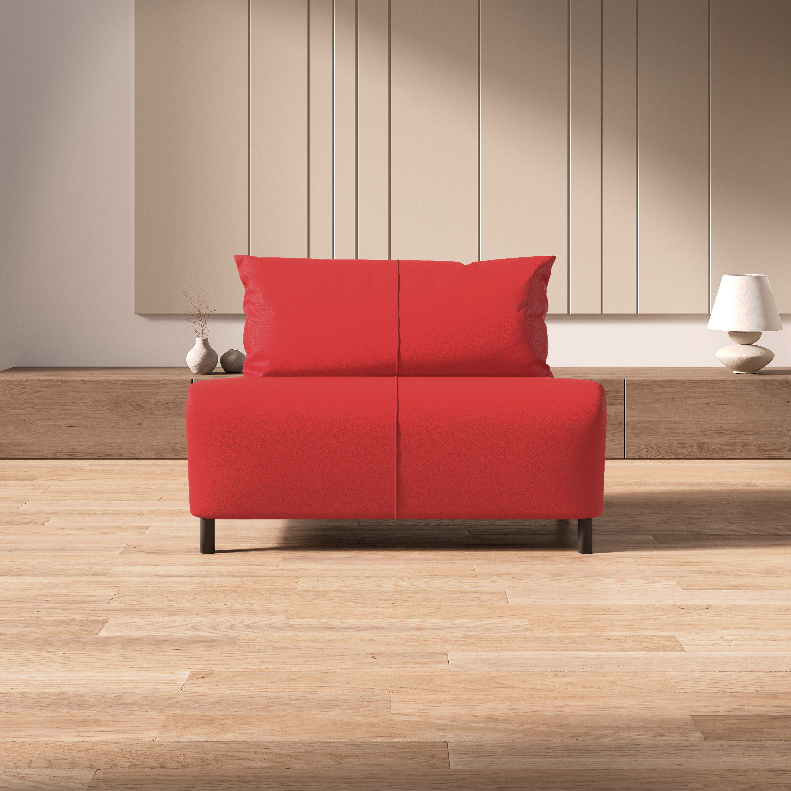 Изображение товара Диван Salon tron Twin divan_twin_16 100x67x64 см искусственная кожа цвет экокожа красная