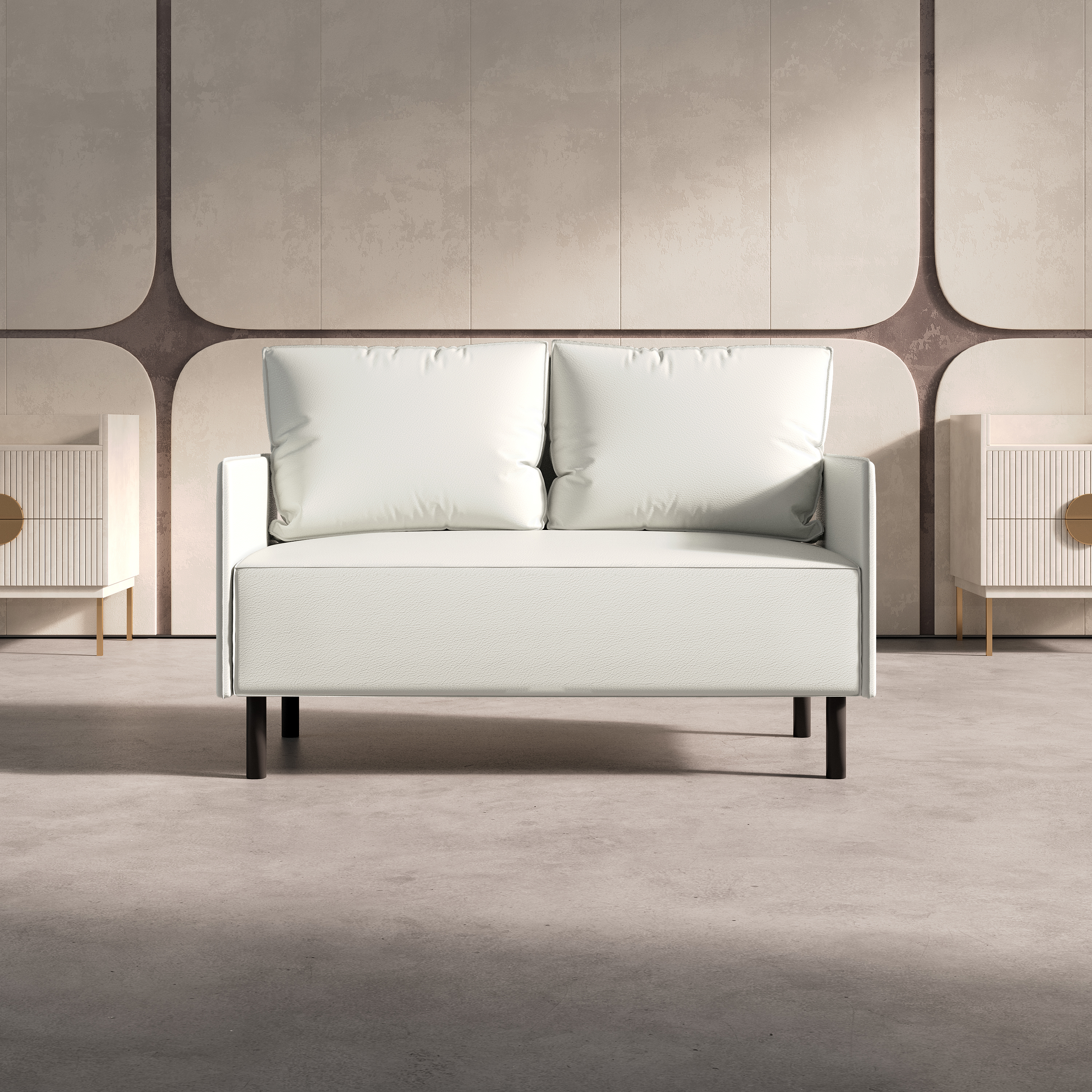 Изображение товара Диван ORION от SALON TRON 117x66x82 см экокожа белый прямой стильный и удобный