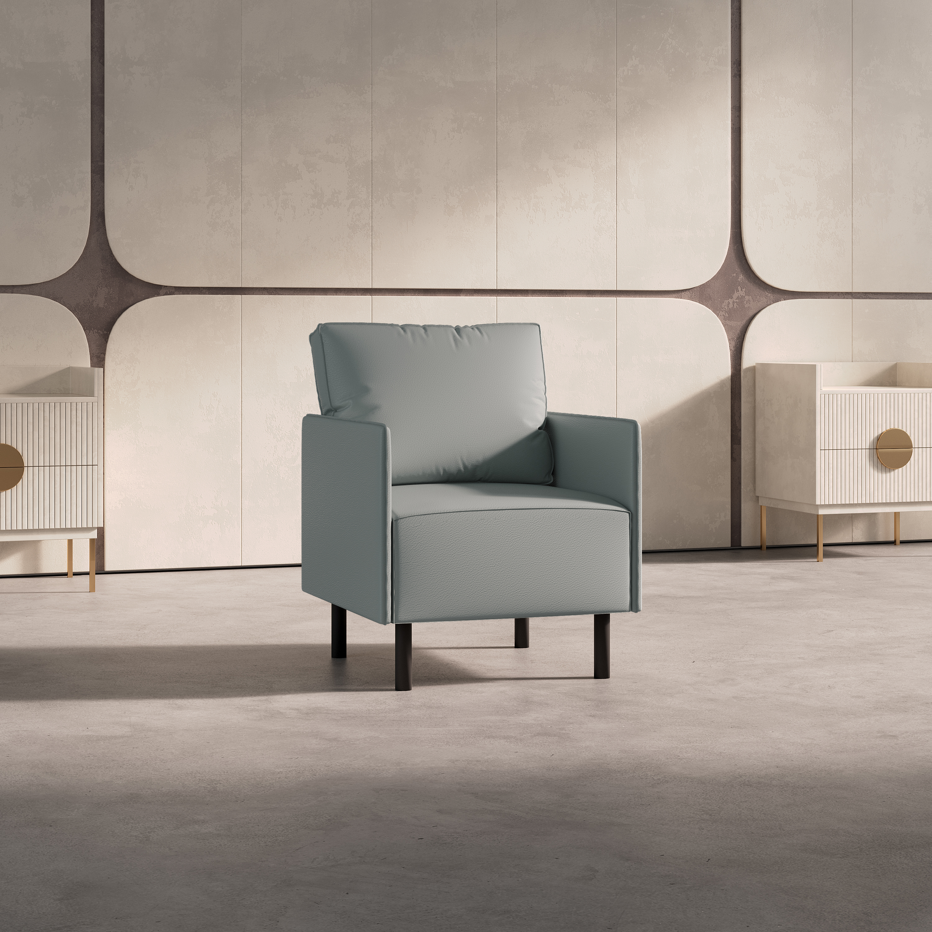 Изображение товара Кресло ORION SALON TRON из искусственной кожи современное гостинное 63x82x66 см