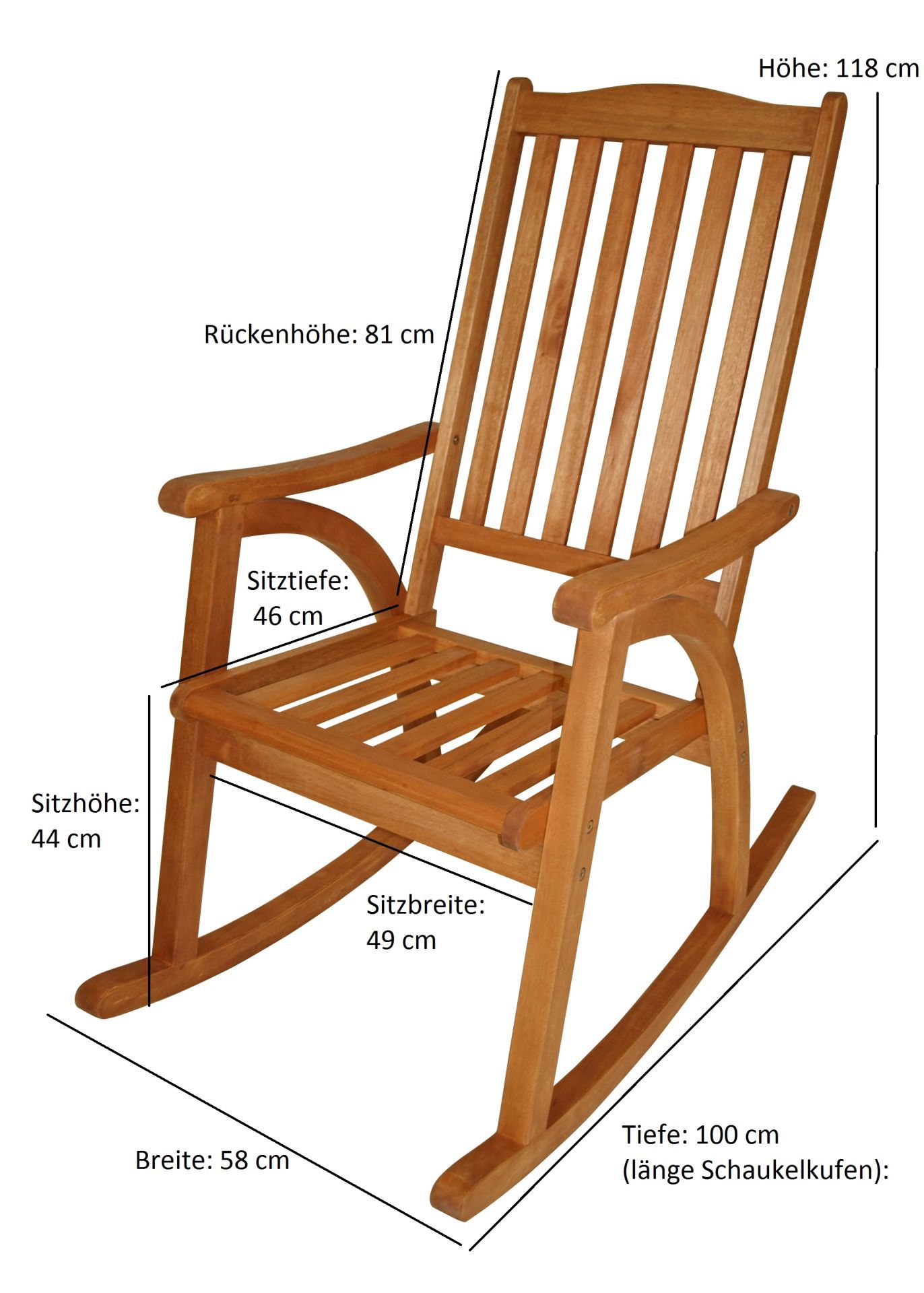 Изображение товара Кресло-качалка 25923 58 см x 100 см x 118 см эвкалипт коричневый