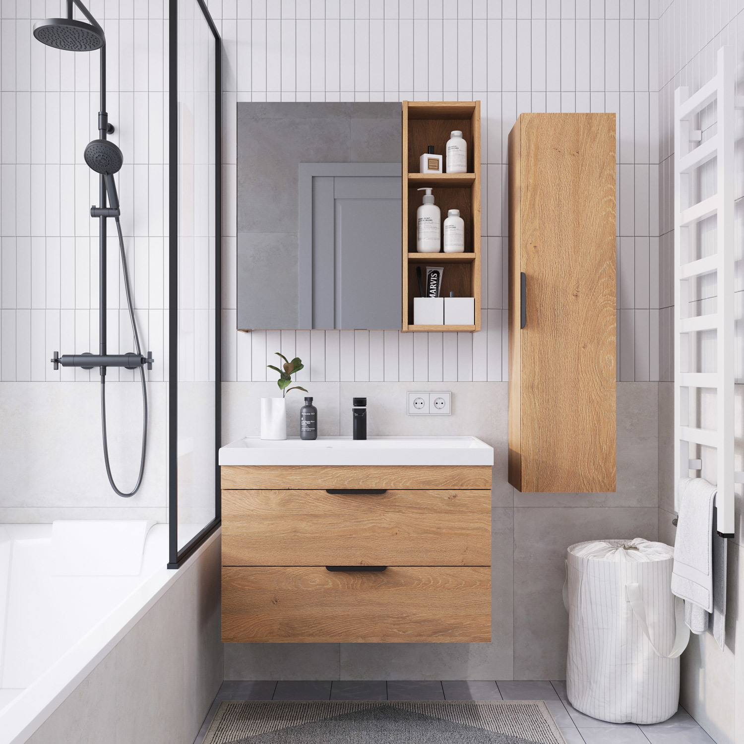 Изображение товара Подвесная тумба с раковиной Итана Alta 80 бежевый Россия