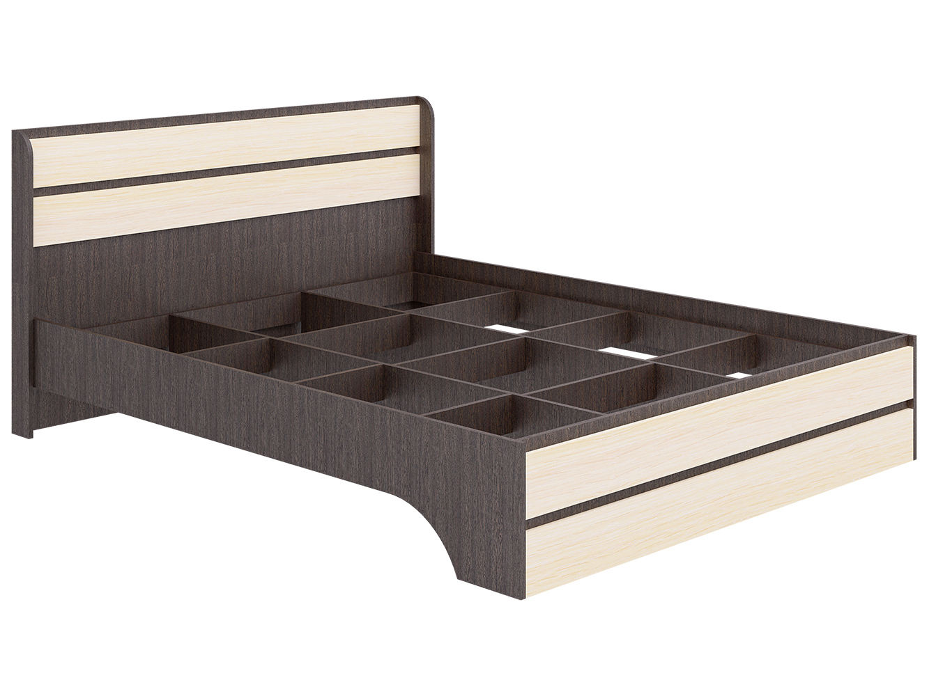 Изображение товара Двуспальная кровать Пирамида Браво 160 в/мол + осн из ЛДСП Россия