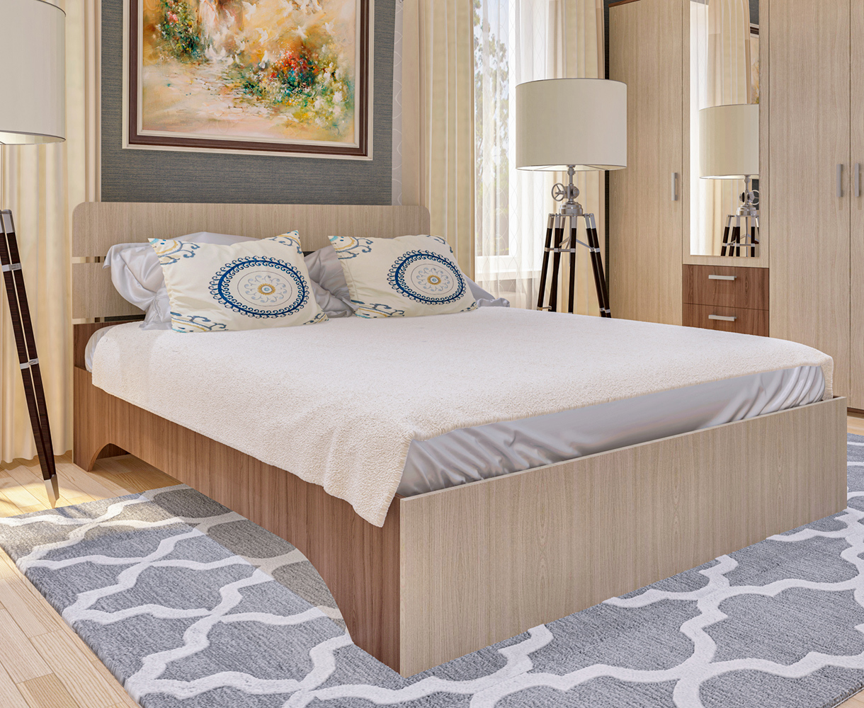 Изображение товара Кровать Пирамида Джулия 160 см с основанием светлый ясень