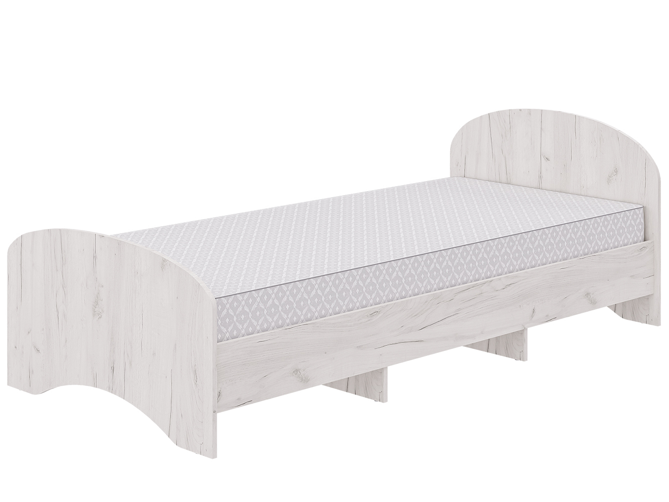 Изображение товара Односпальная кровать Пирамида К-90 белая из ЛДСП 200х90 см