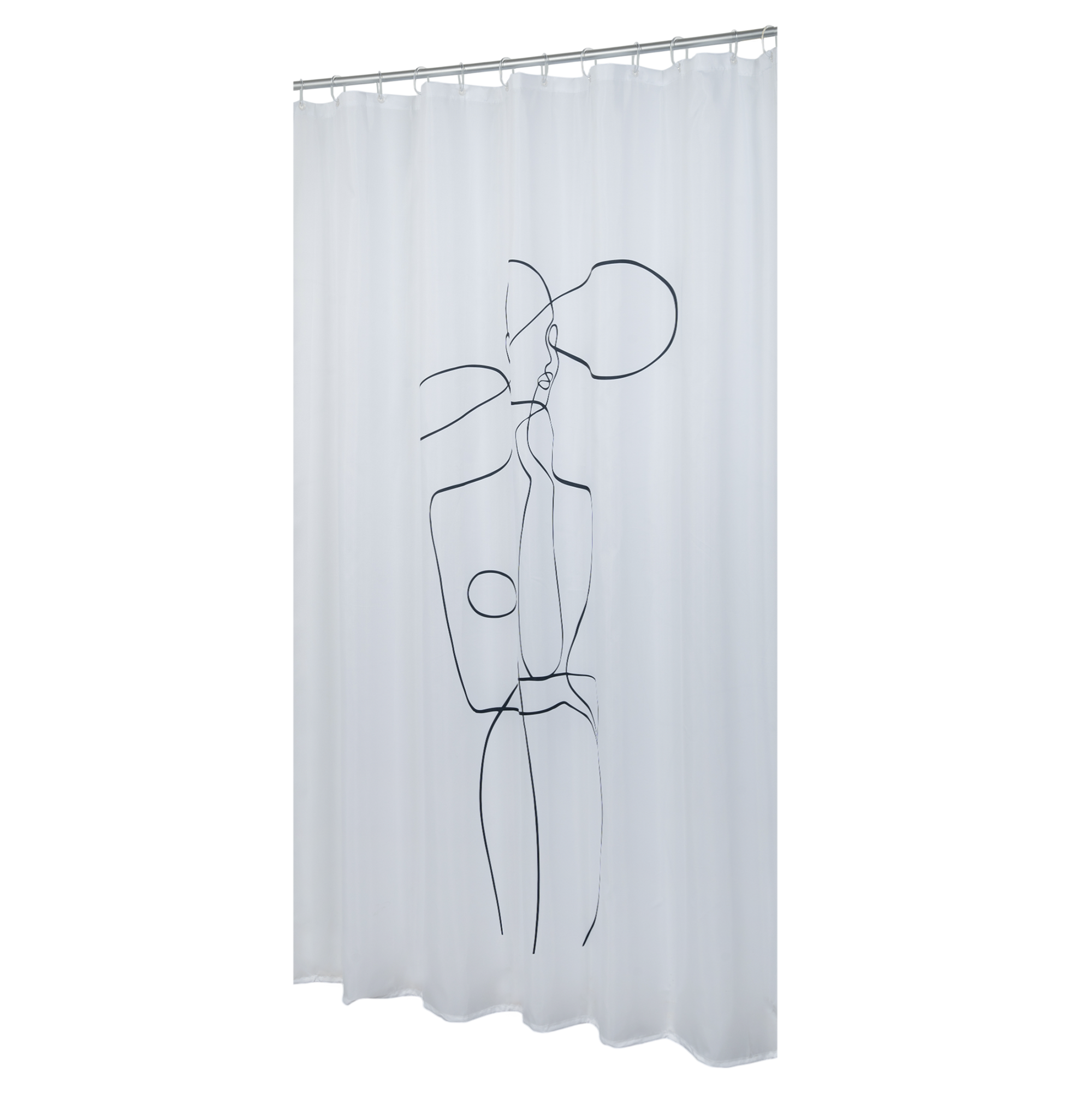 Изображение товара Штора для ванной Swensa Lady SWC-95-52 200x180 см полиэстер бело-черная