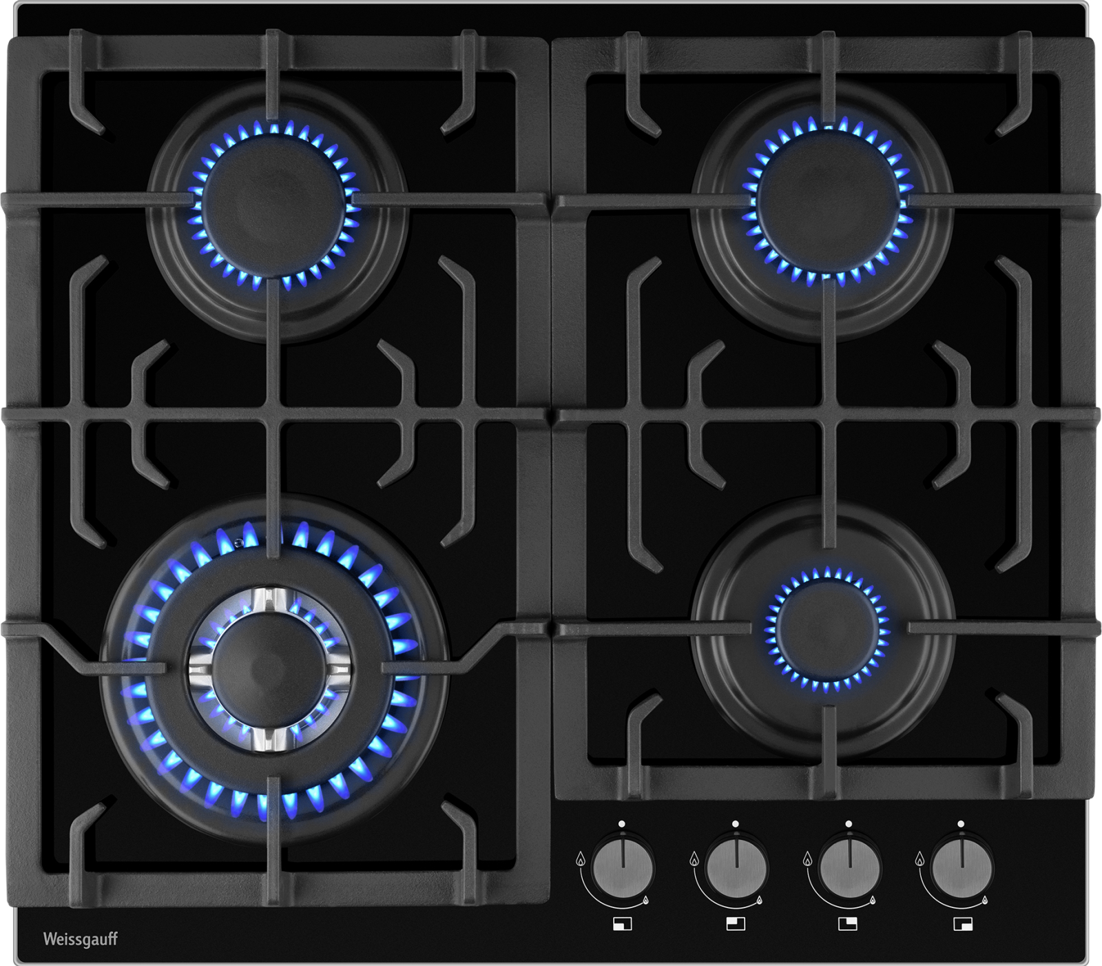 Изображение товара Газовая варочная панель Weissgauff HGG 641 BGSV 4 конфорки черный