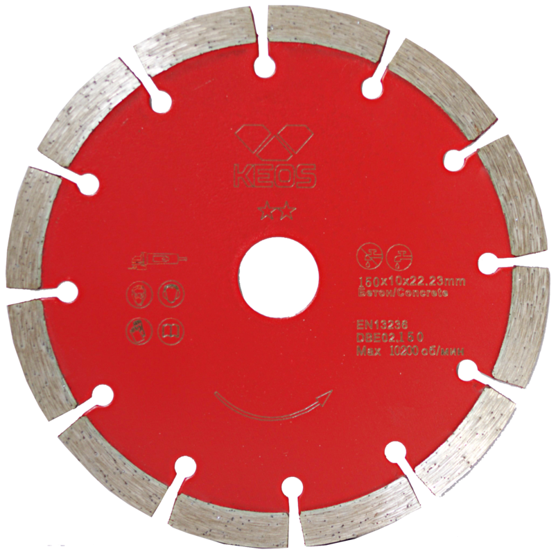 Изображение товара Диск алмазный по кирпичу Keos DBE02.150 с сегментированной кромкой 150x22.23x1.8 мм