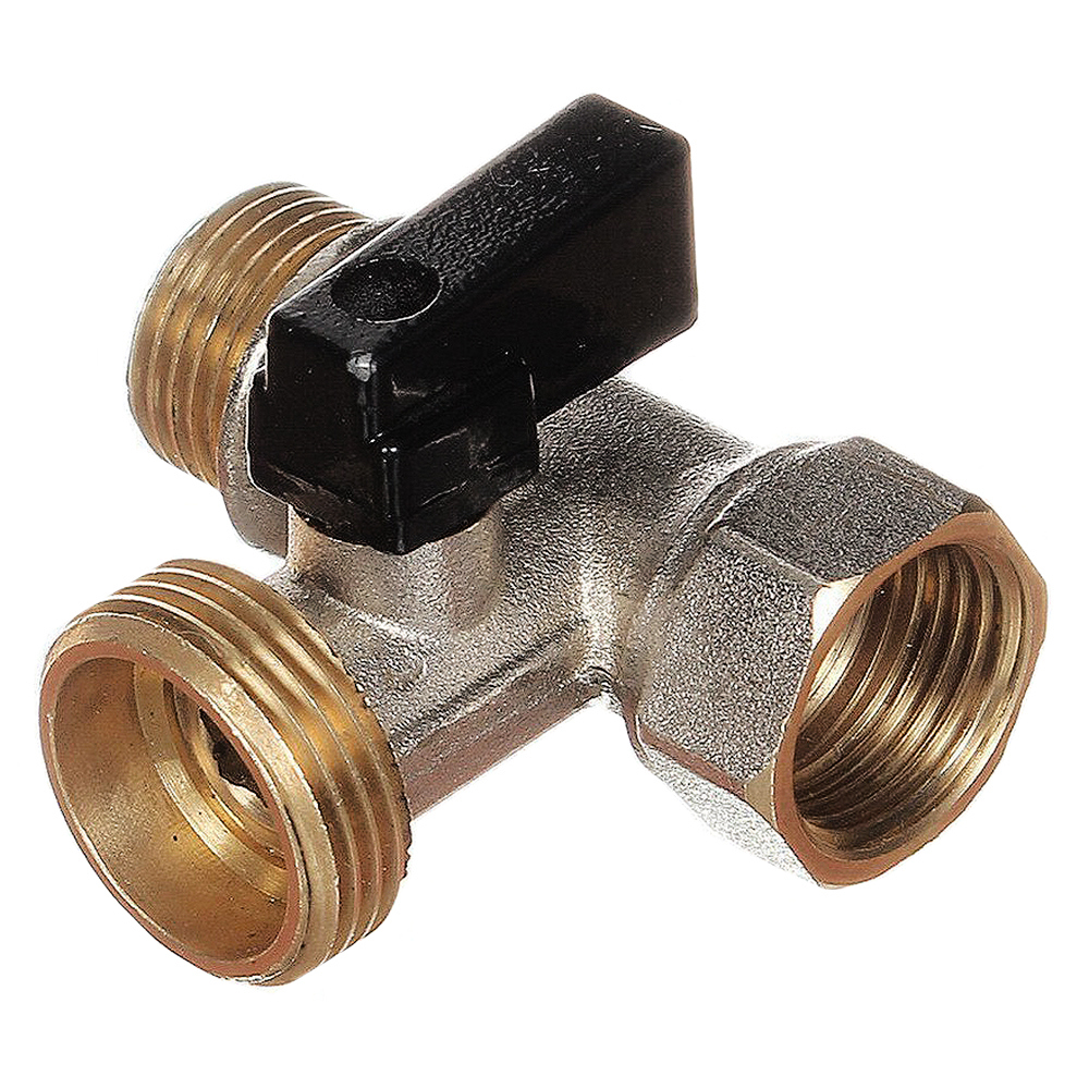 Изображение товара Трехпроходной шаровой кран MPF 1/2 3/4 1/2 латунь никель