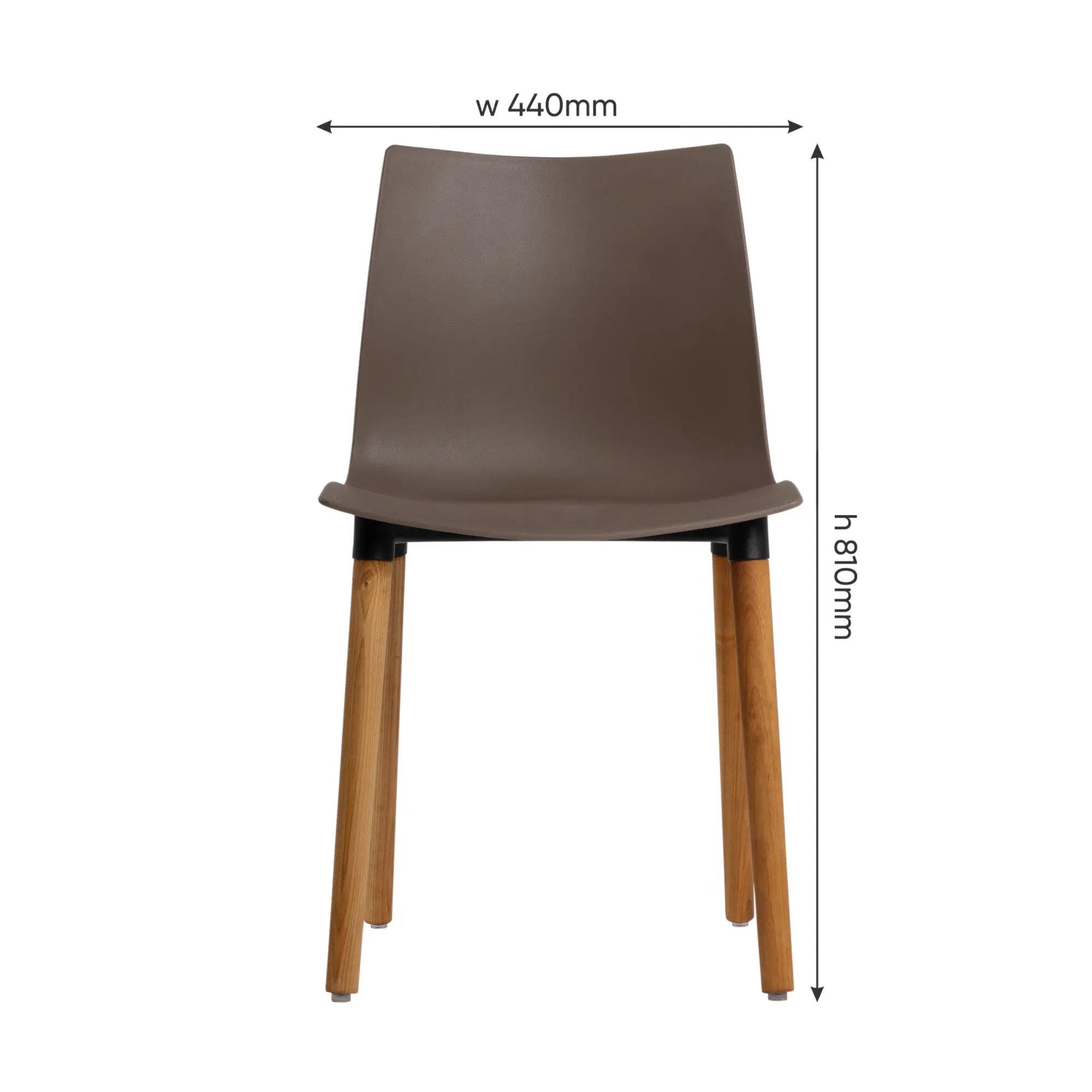 Стул Brados 45x80x48 см каркас дерево/пластик спинка полипропилен цвет топо - 6