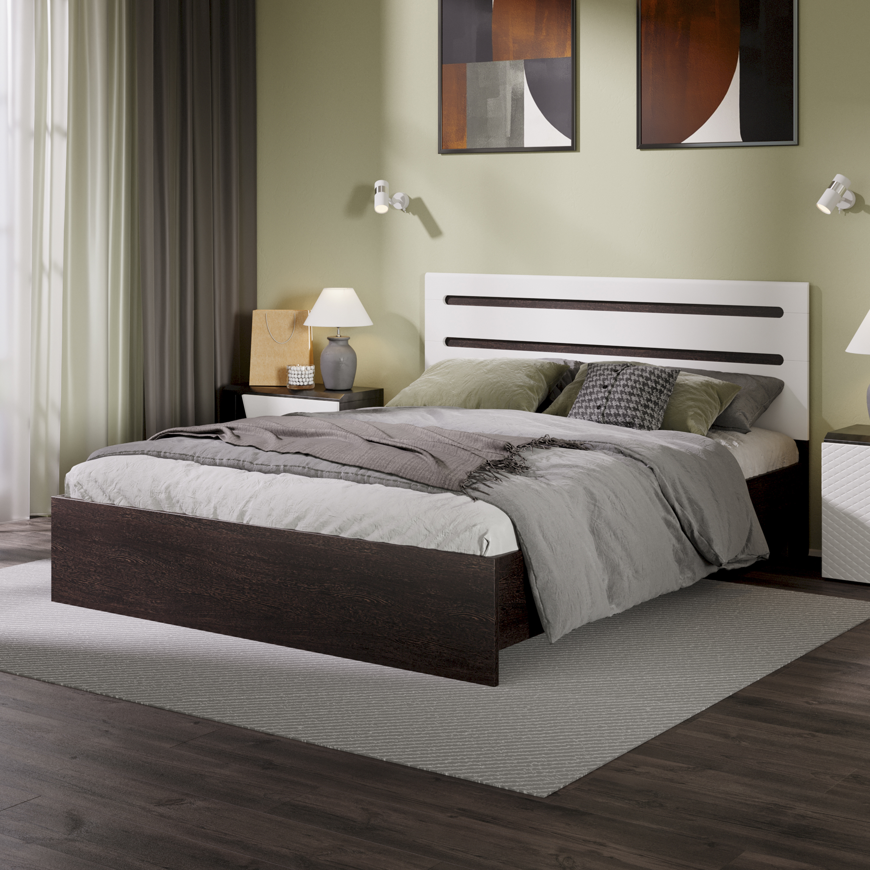 Изображение товара Кровать ТриЯ Фьюжн 98640, двуспальная, современный дизайн, Россия