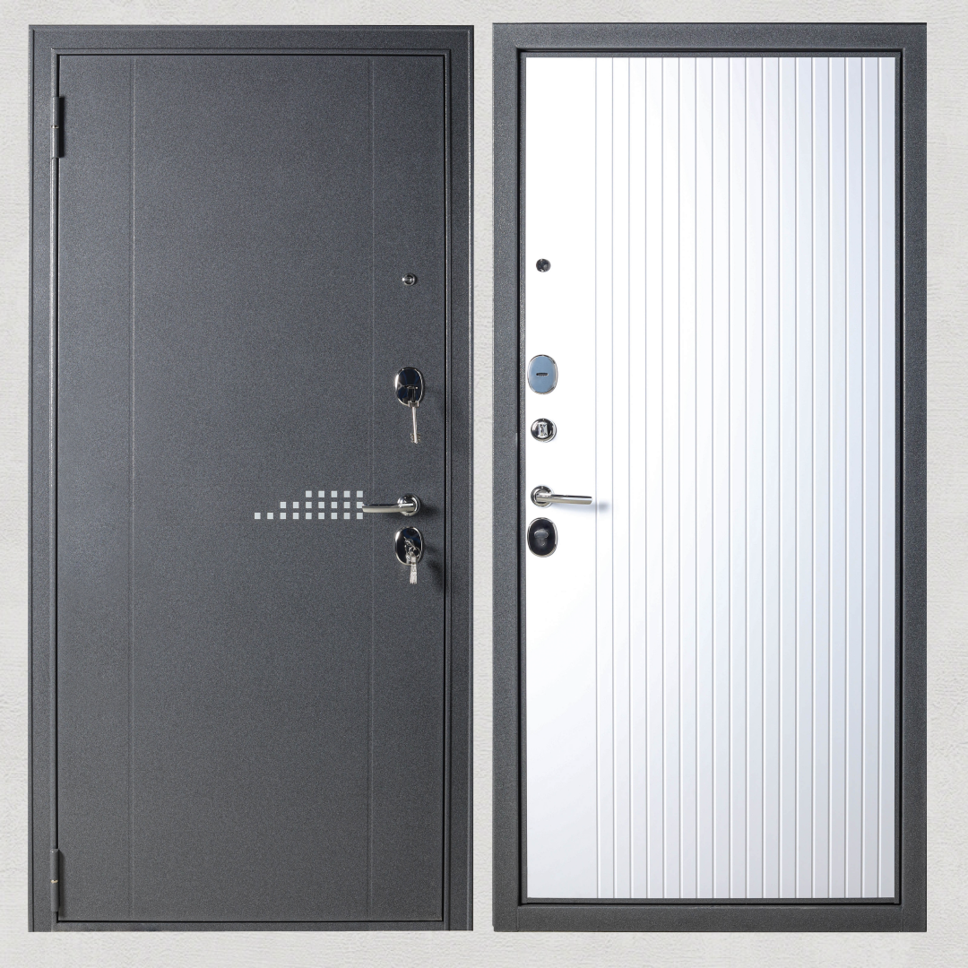 Изображение товара KVARTA TE — входная дверь, 205x86 см, серый/белый