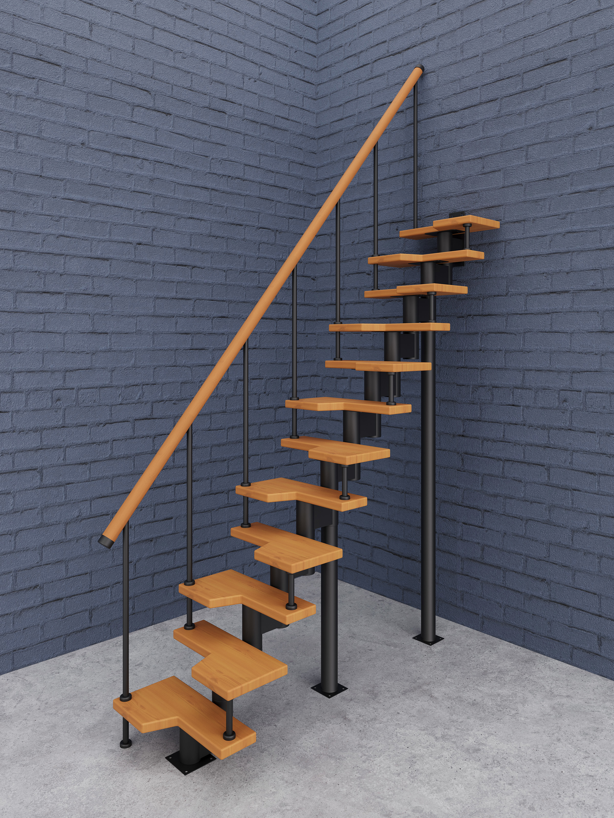 Изображение товара Модульная лестница Стамет Престиж Мини прямой 2000мм черный