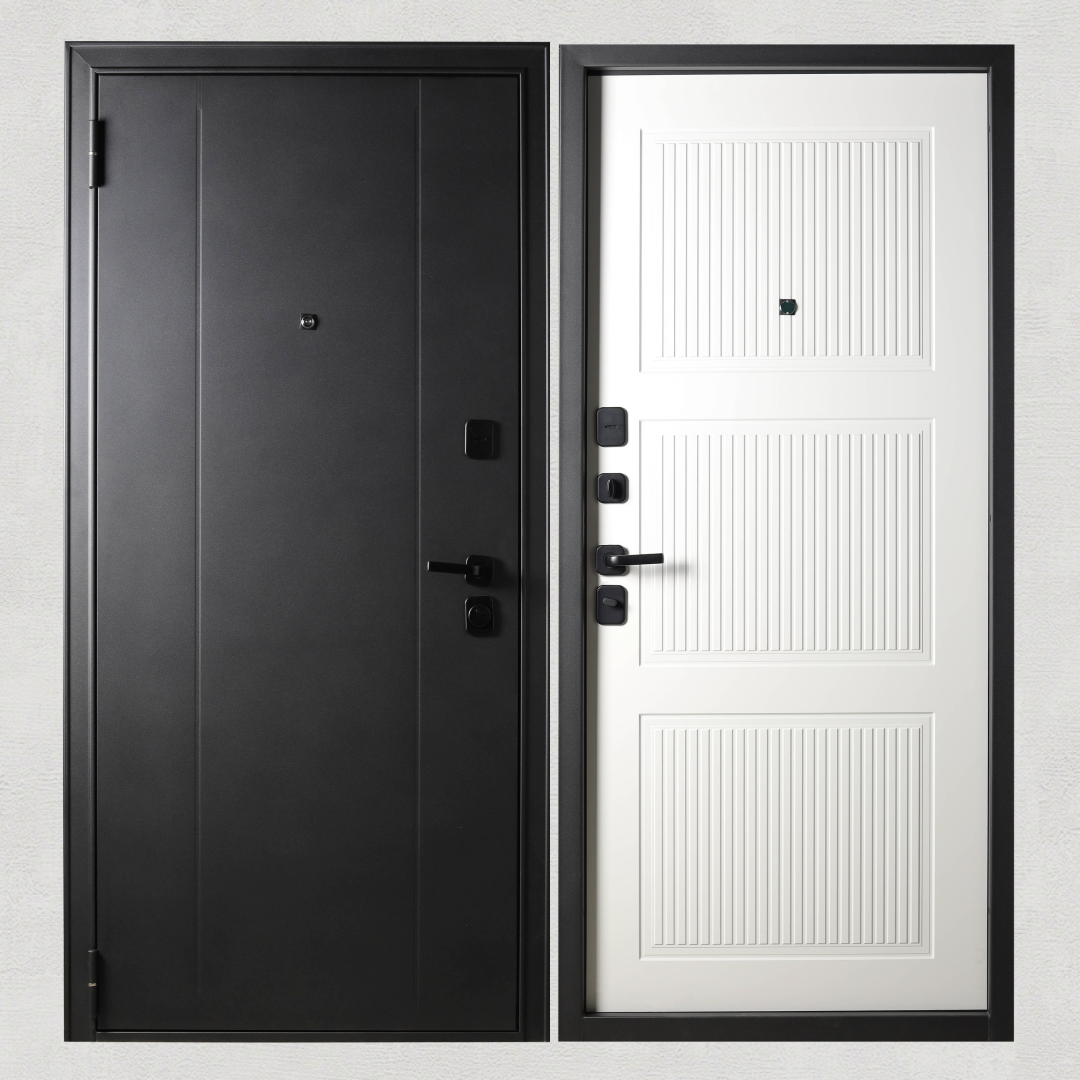 Изображение товара Дверь KVARTA FE для квартиры 205x86 см черный и молочно-белый