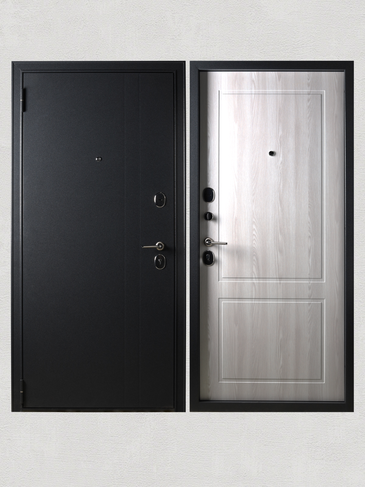 Изображение товара Входная дверь Kvarta FE левый 205x96см цвет серый/ясень ривьера айс