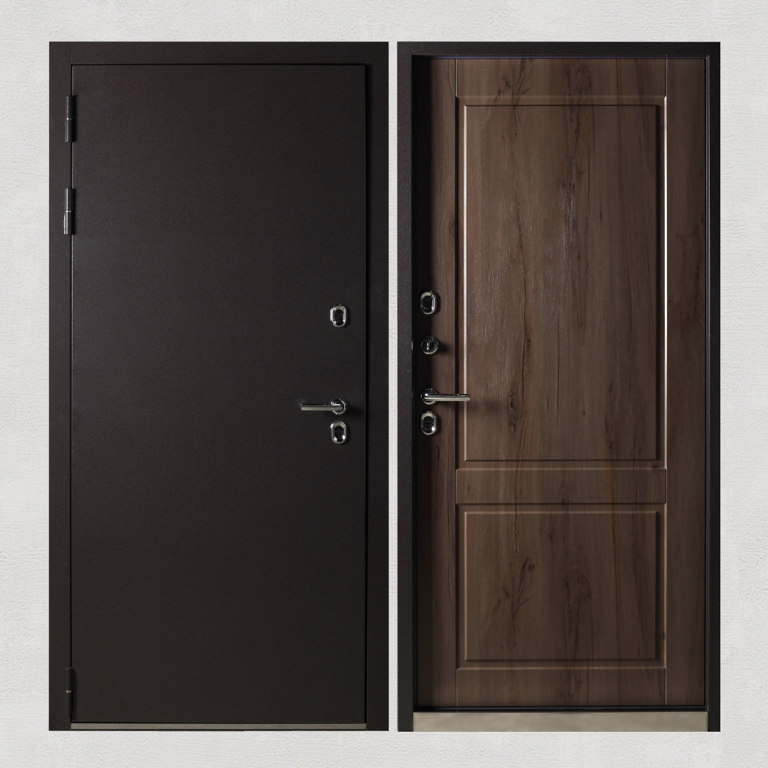 Изображение товара Входная дверь Kvarta TS правый 205x96см цвет коричневый/дуб галифакс мореный