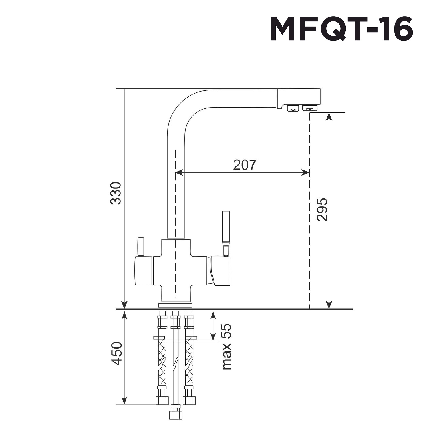 Изображение товара Смеситель для кухни Maunfeld MFQT-16DGR поворотный излив 29.5 см цвет темно-серый Изображение товара Смеситель для кухни Maunfeld MFQT-16DGR поворотный излив 29.5 см цвет темно-серый