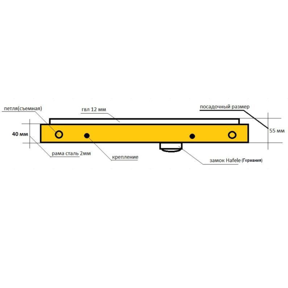 Изображение товара Ревизионный люк под плитку Нажимной Апельсин 30x40 мм скрытый монтаж