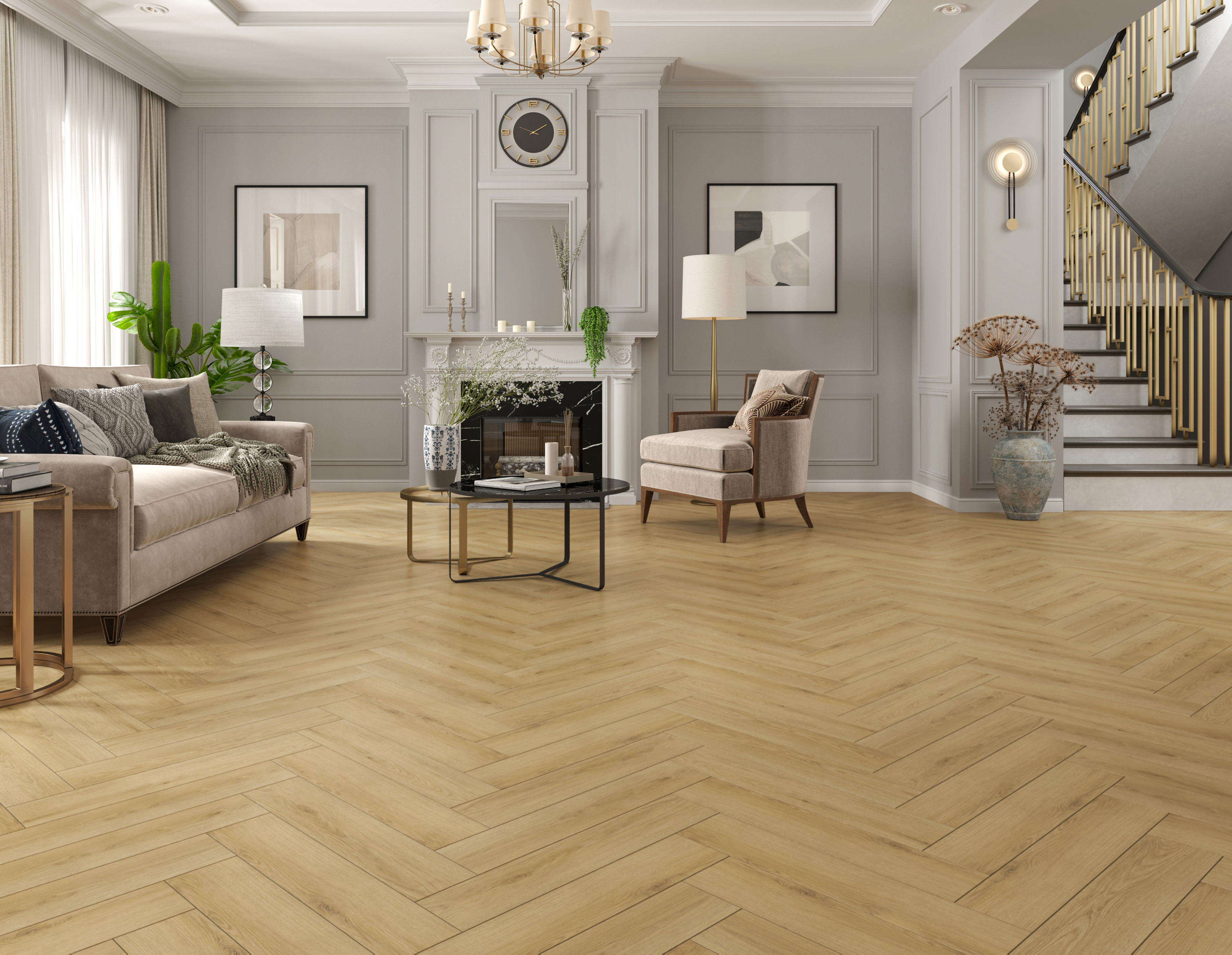 Изображение товара Виниловая плитка Tulesna ART PARQUET Famoso ёлка 2,23 м² класс 43 защитный слой 0,5 мм