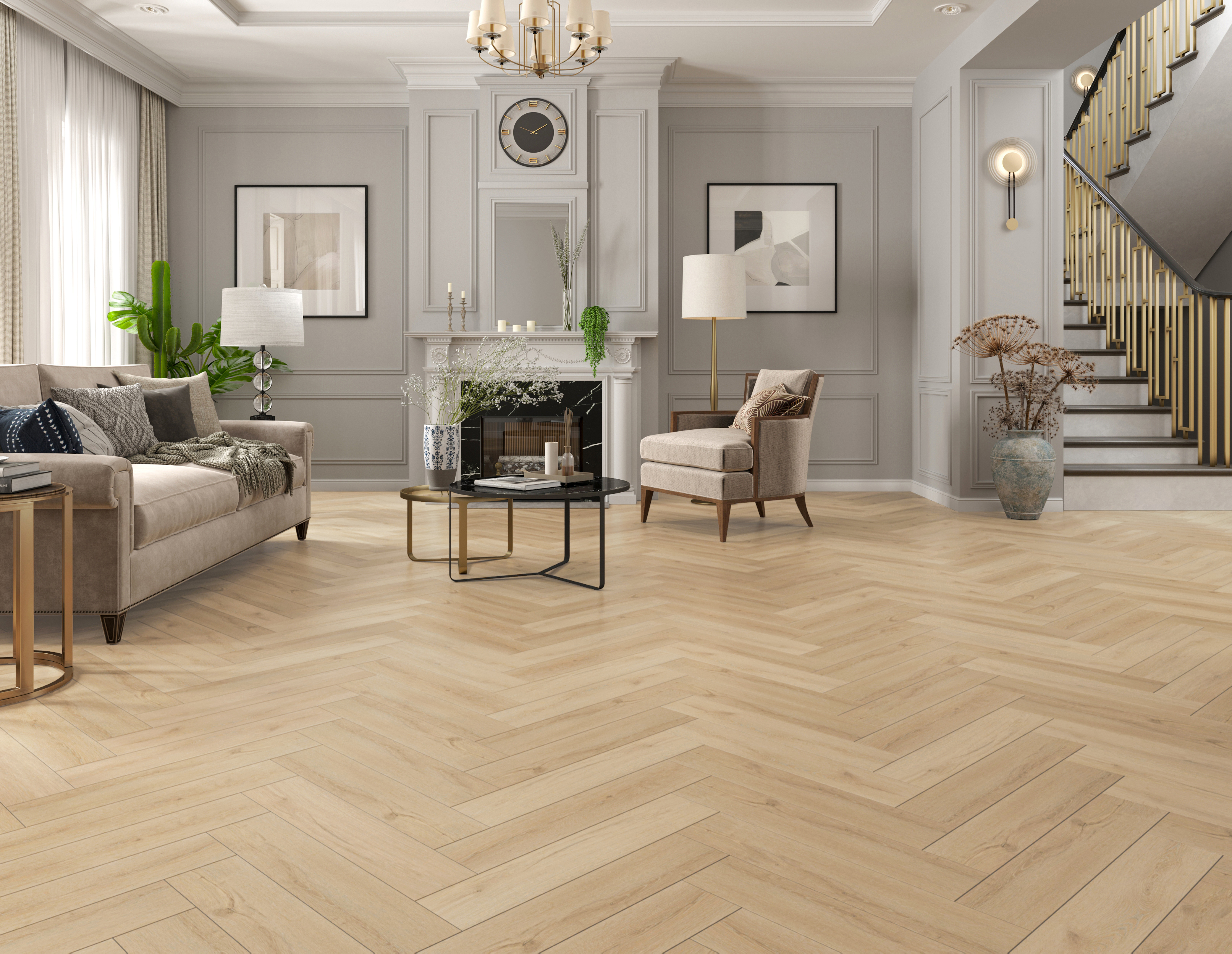 Изображение товара LVT Плитка Tulesna Art Parquet Lvt Caldo ёлка 43 класс толщина 2.50 мм 2.228 м², цена за упаковку