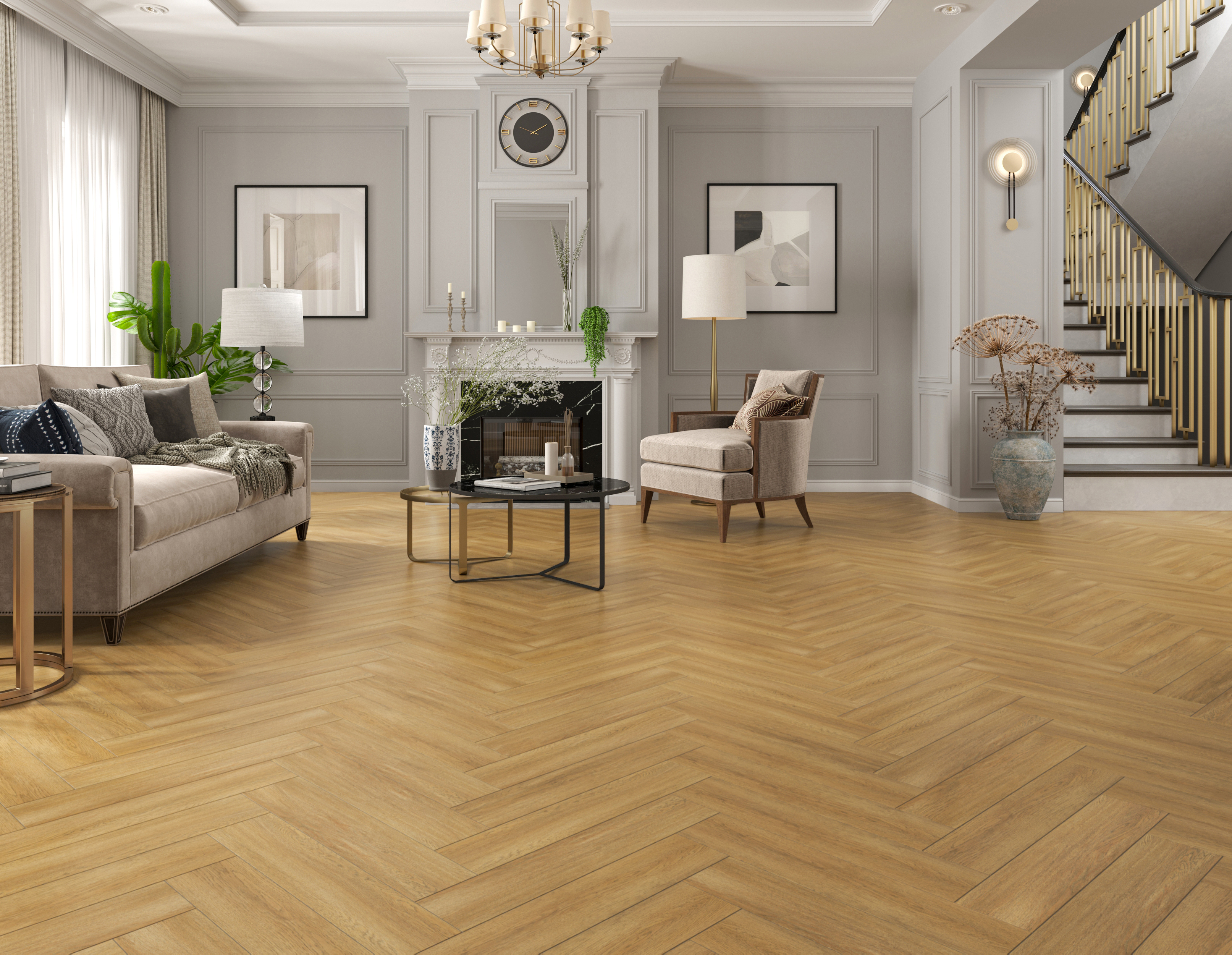 Изображение товара Виниловая плитка Tulesna ART PARQUET LVT Sincero ёлка 2.23 м², влагостойкий ламинат на клей