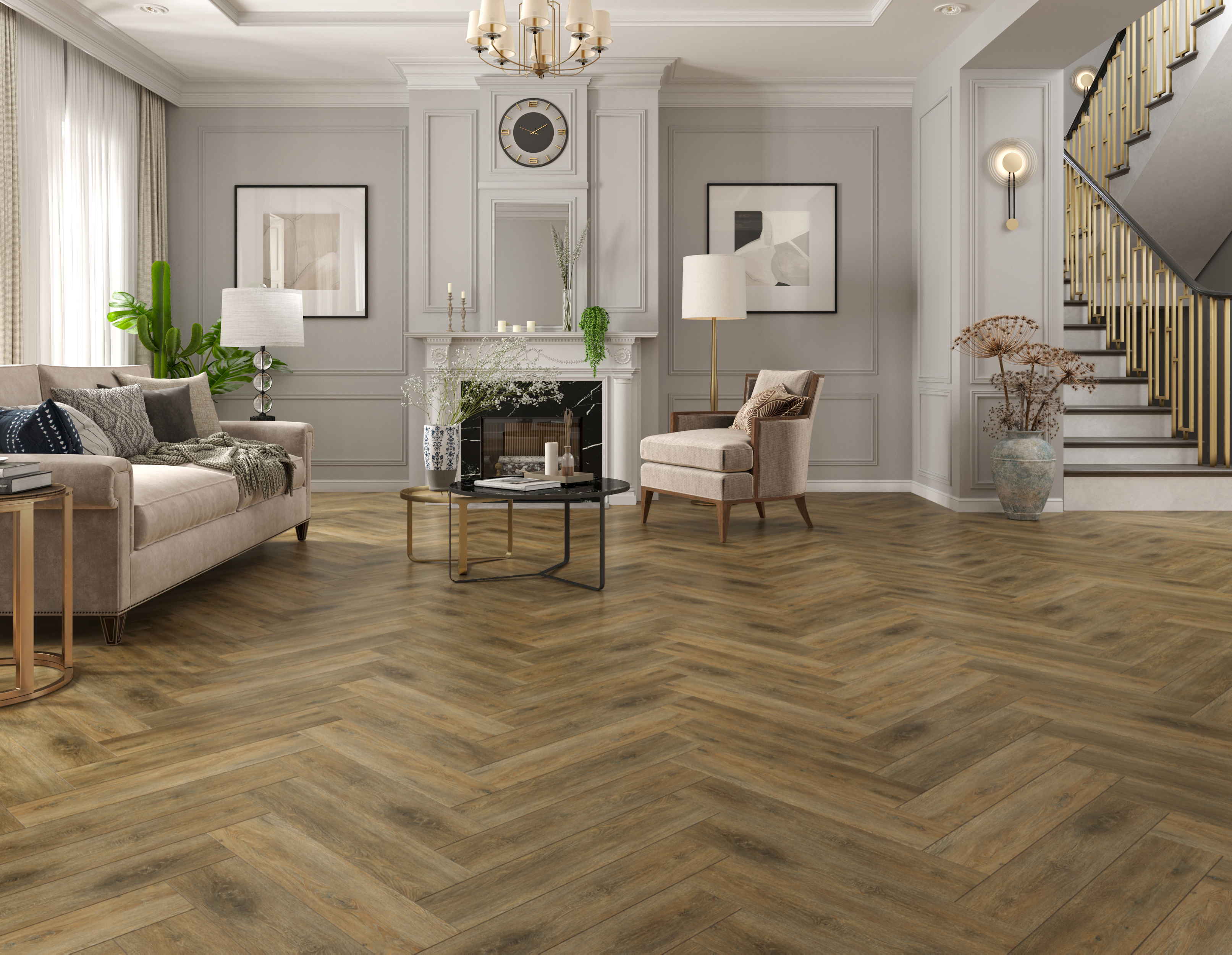 Изображение товара LVT Плитка Tulesna Art Parquet Lvt Divino ёлка 43 класс толщина 2.50 мм 2.228 м², цена за упаковку