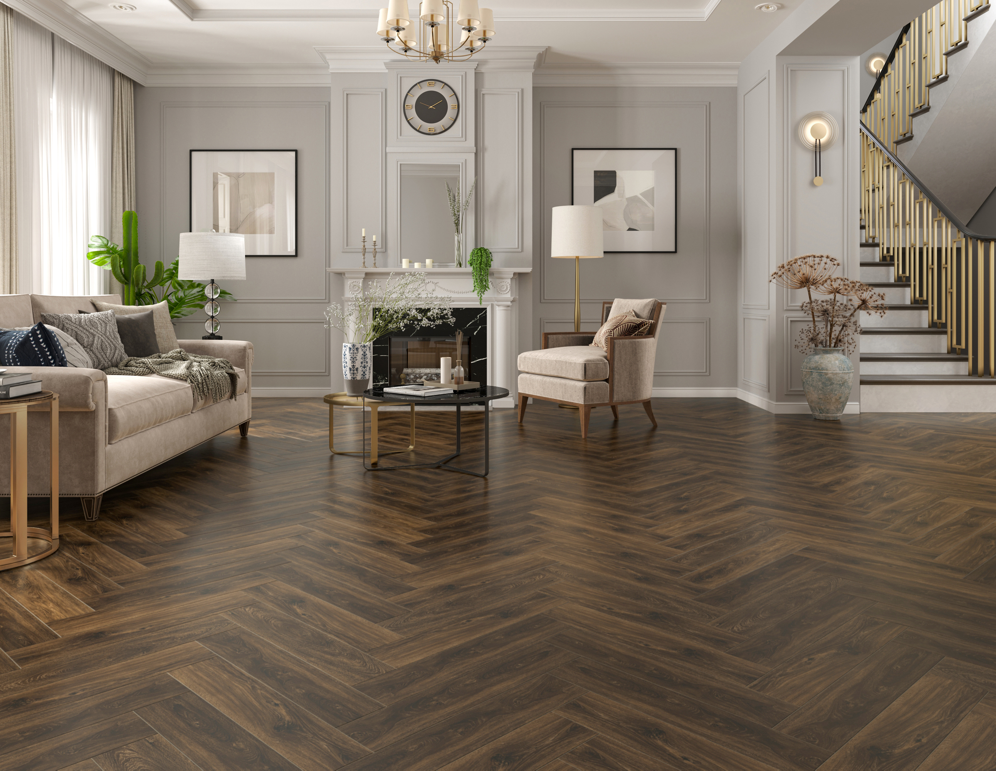 Изображение товара LVT Плитка Tulesna Art Parquet Lvt Allegro ёлка 43 класс толщина 2.50 мм 2.228 м², цена за упаковку