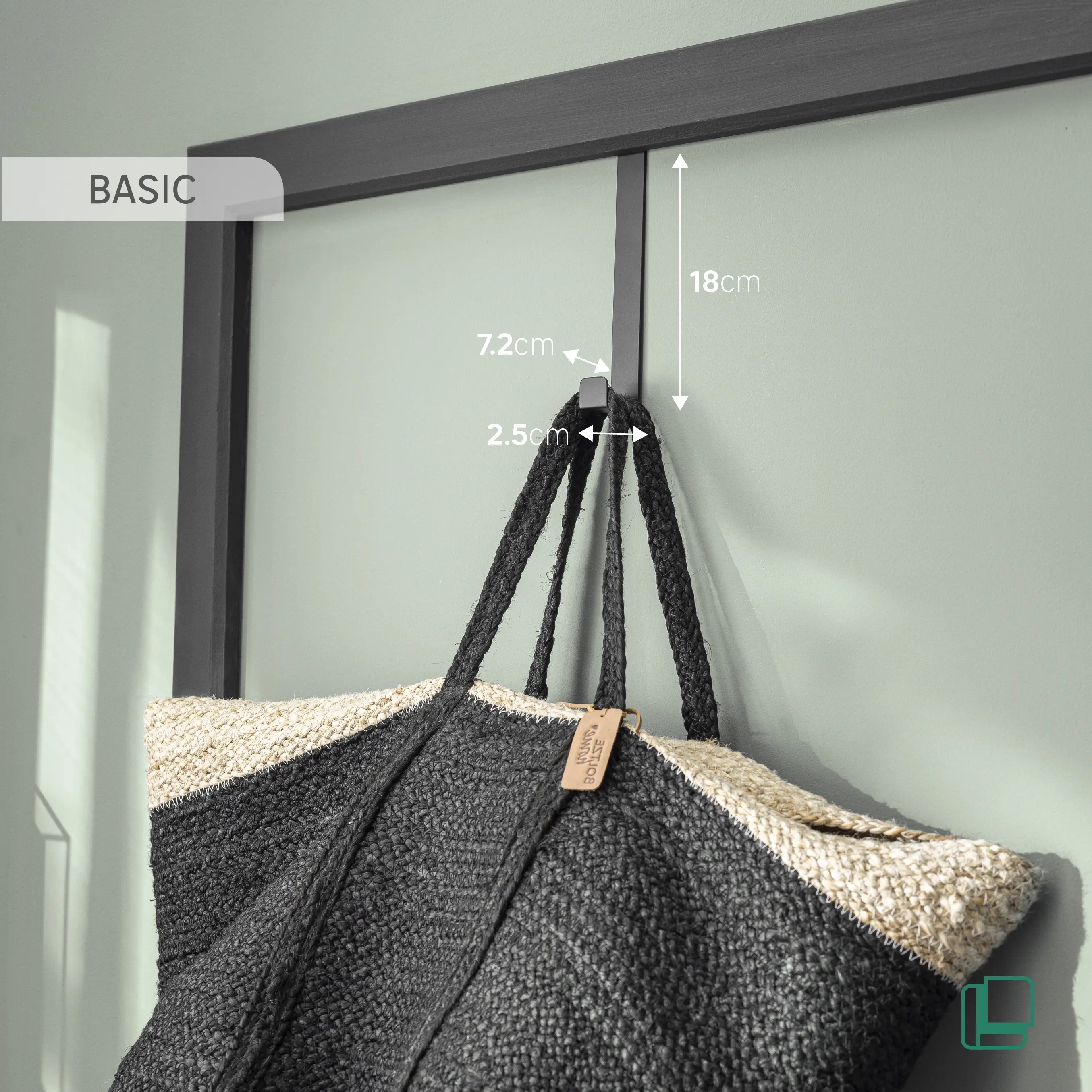 Крючок на дверь Basic 2.5x18x7.2 см сталь цвет черный нагрузка до 15 кг - 4
