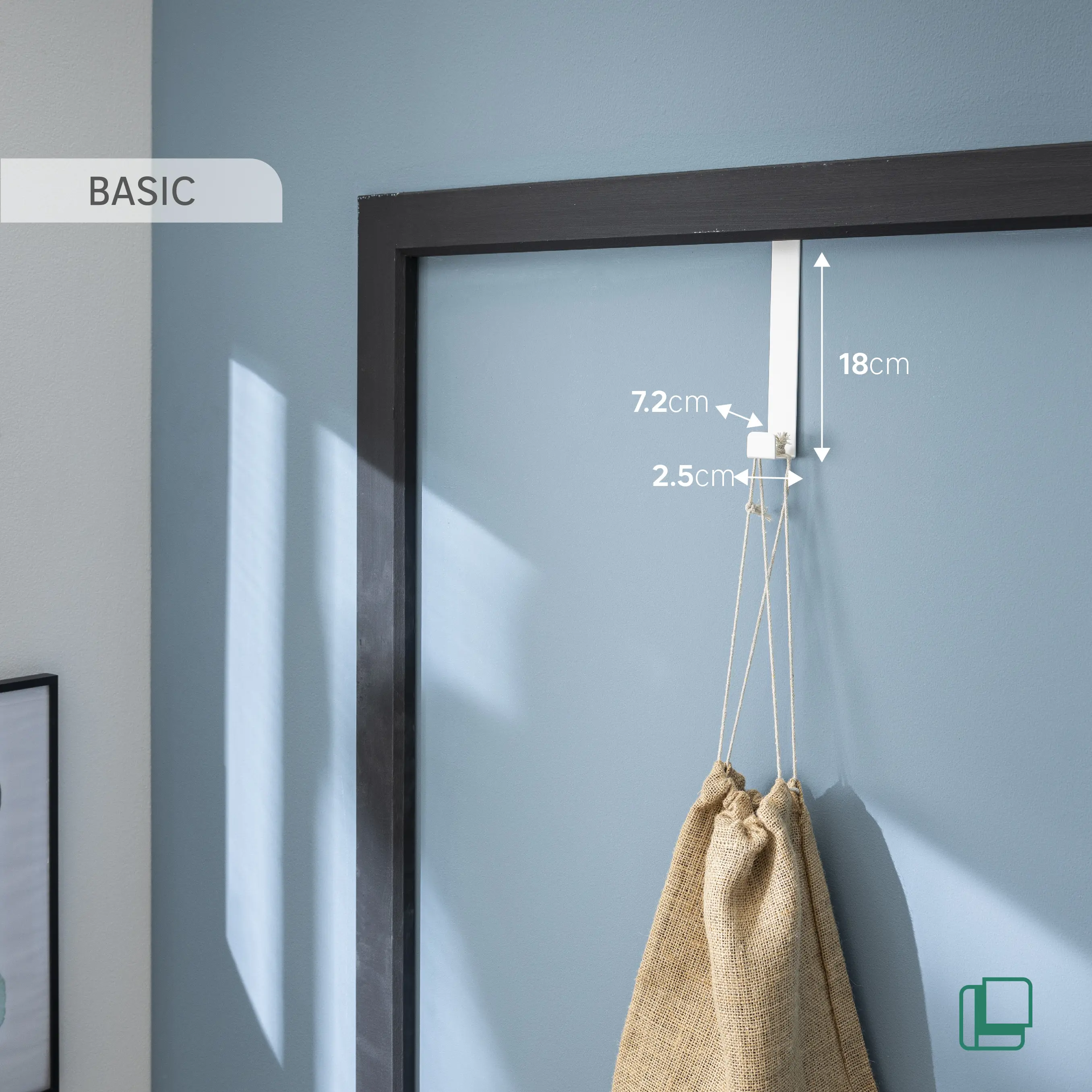 Крючок на дверь Basic 2.5x18x7.2 см сталь цвет белый нагрузка до 15 кг - 4