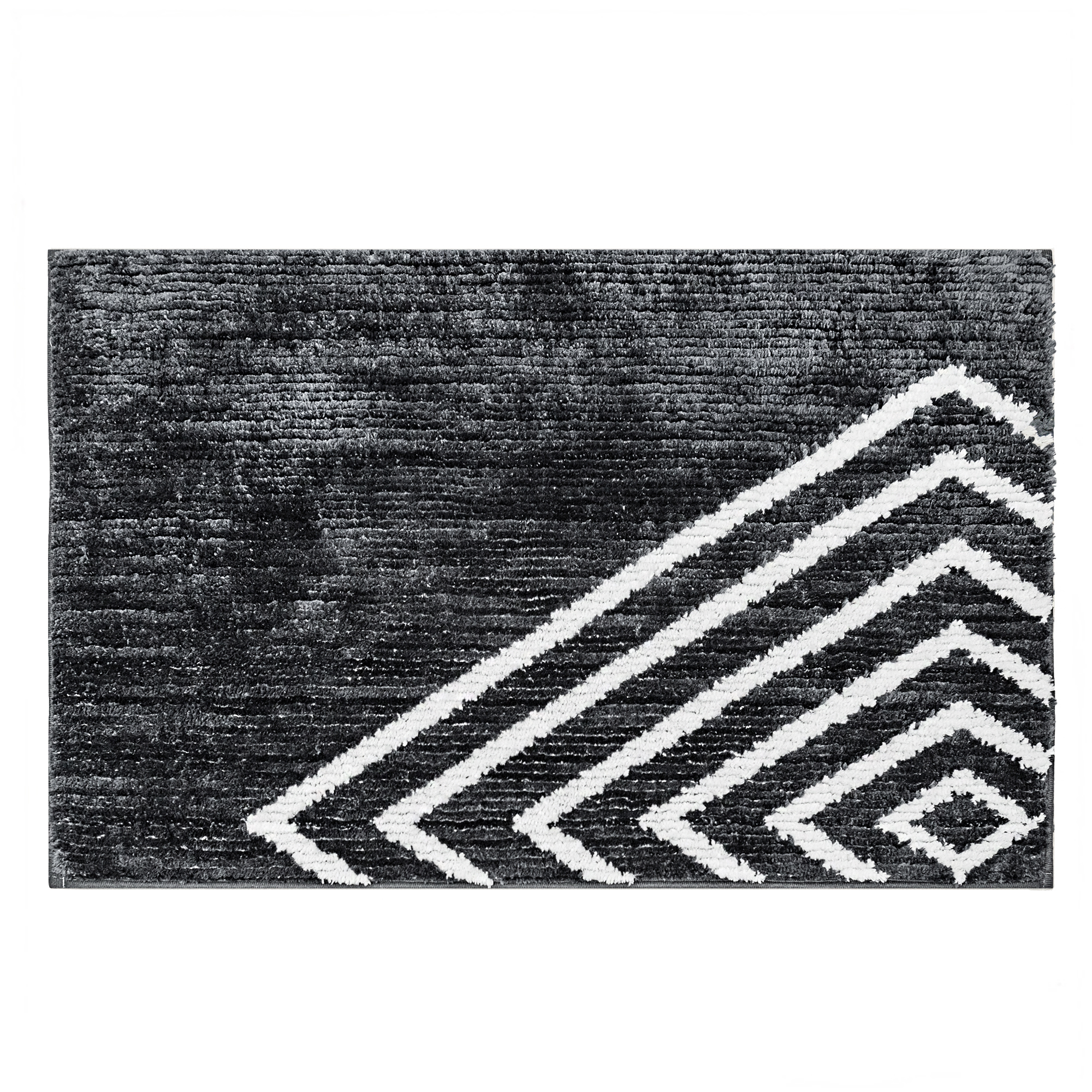 Изображение товара Коврик для ванной Bath Plus Ромб 50x80 см черный с белым рисунком