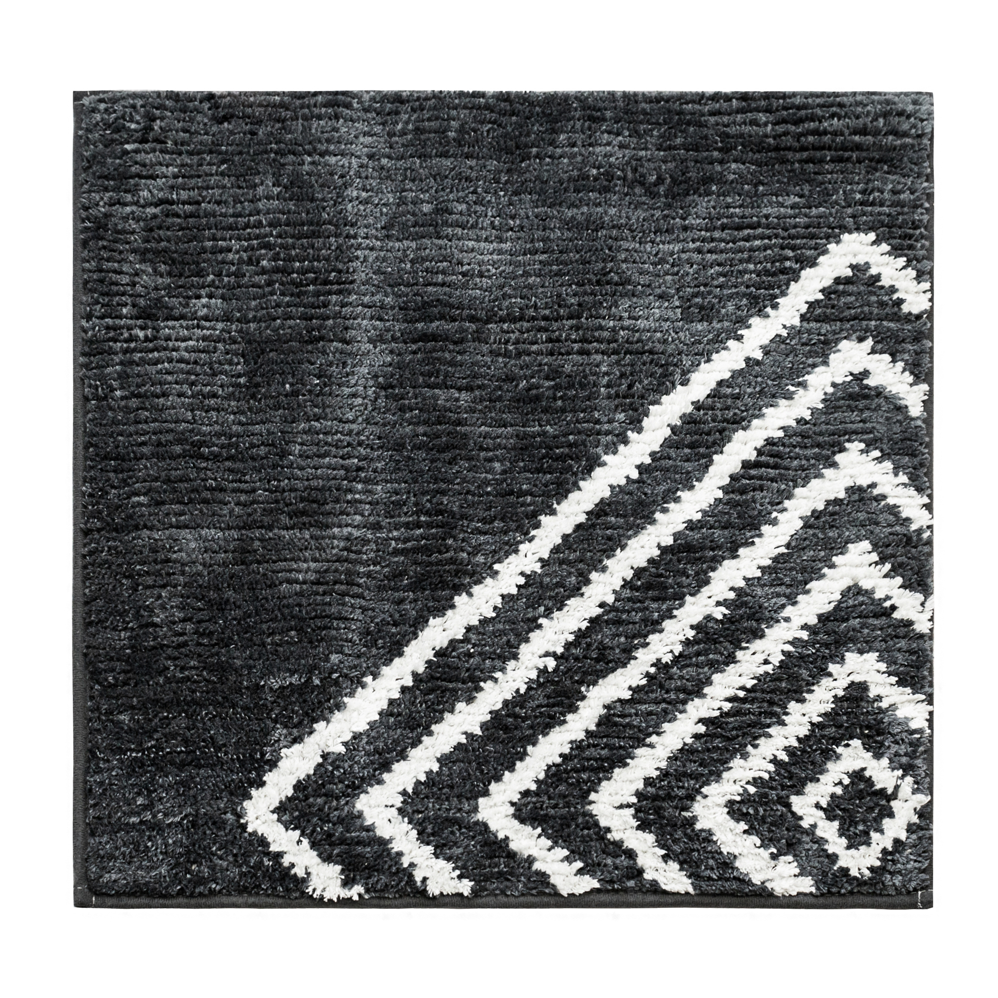 Изображение товара Коврик для туалета Bath Plus Ромб 50x50 см цвет черный с белым рисунком