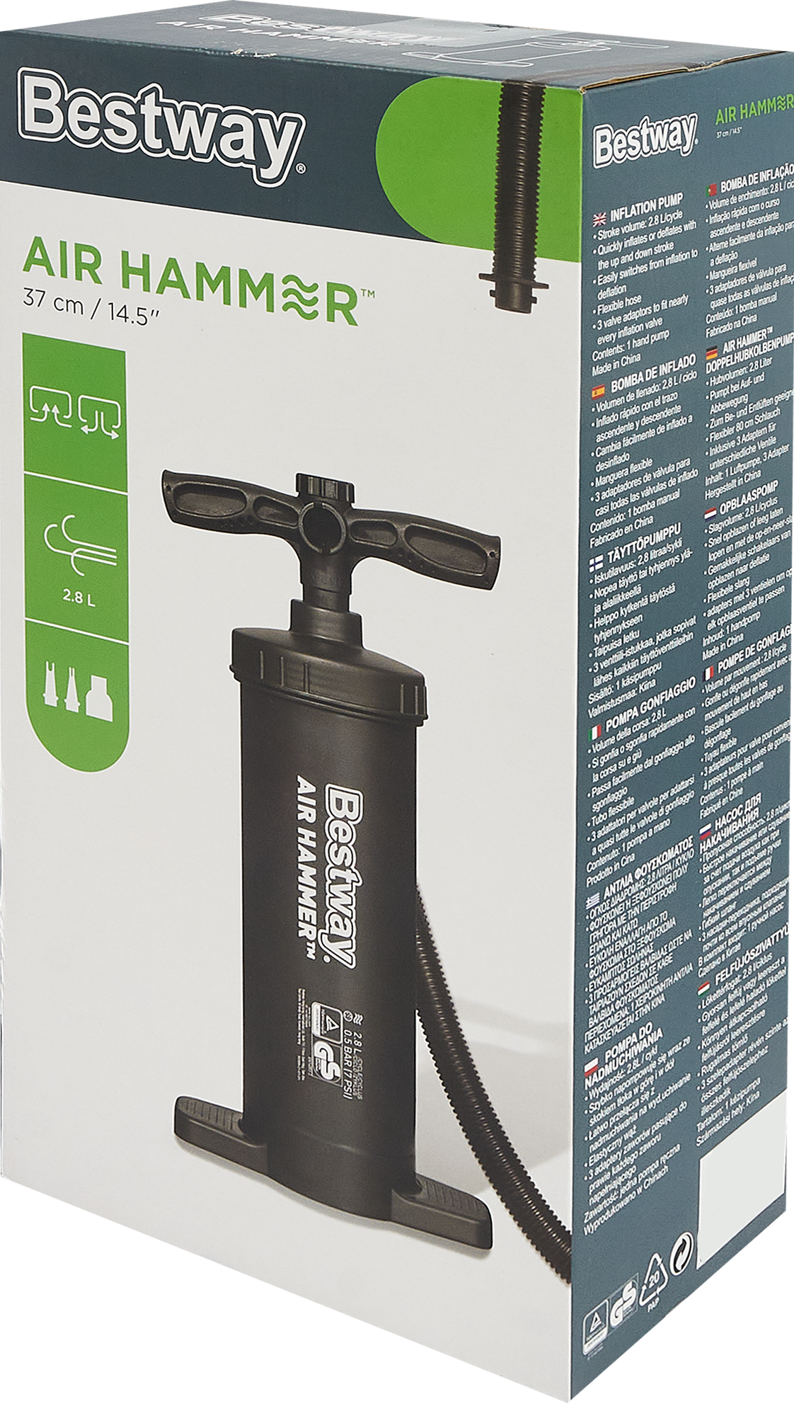 Насос ручной Bestway Air Hammer 37 см полипропилен черный - 1