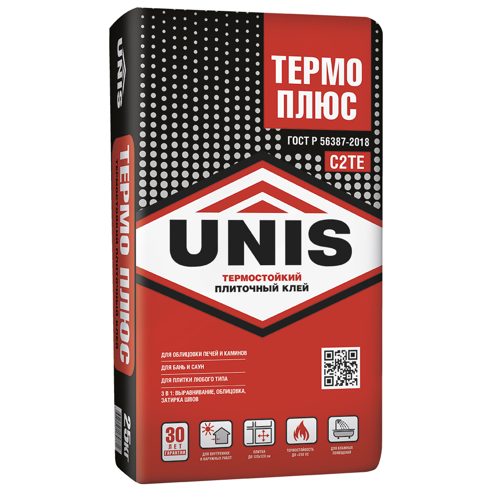 Изображение товара Клей для плитки Unis Термо Плюс термостойкий 25 кг для нагреваемых поверхностей