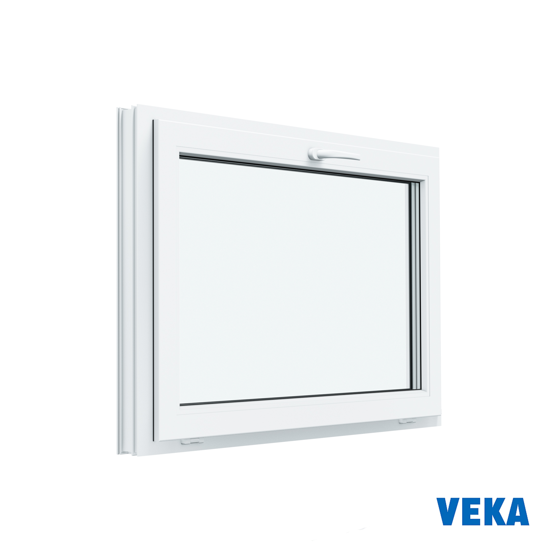 Изображение товара Пластиковое окно ПВХ Veka одностворчатое фрамуга 530x800мм (ВхШ) однокамерный стеклопакет