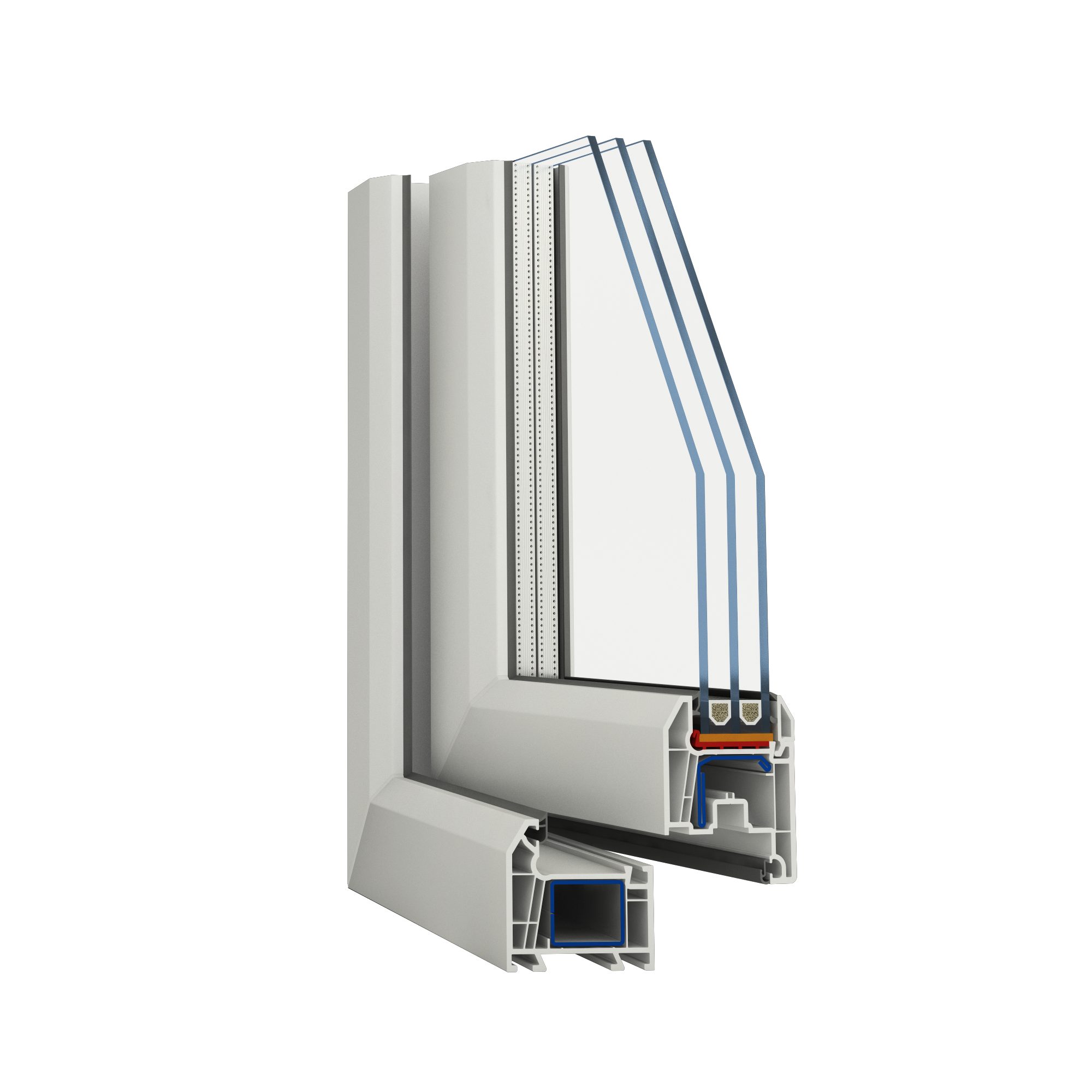 Изображение товара Пластиковое окно ПВХ Veka 550x850 мм одностворчатое фрамуга с тройным остеклением