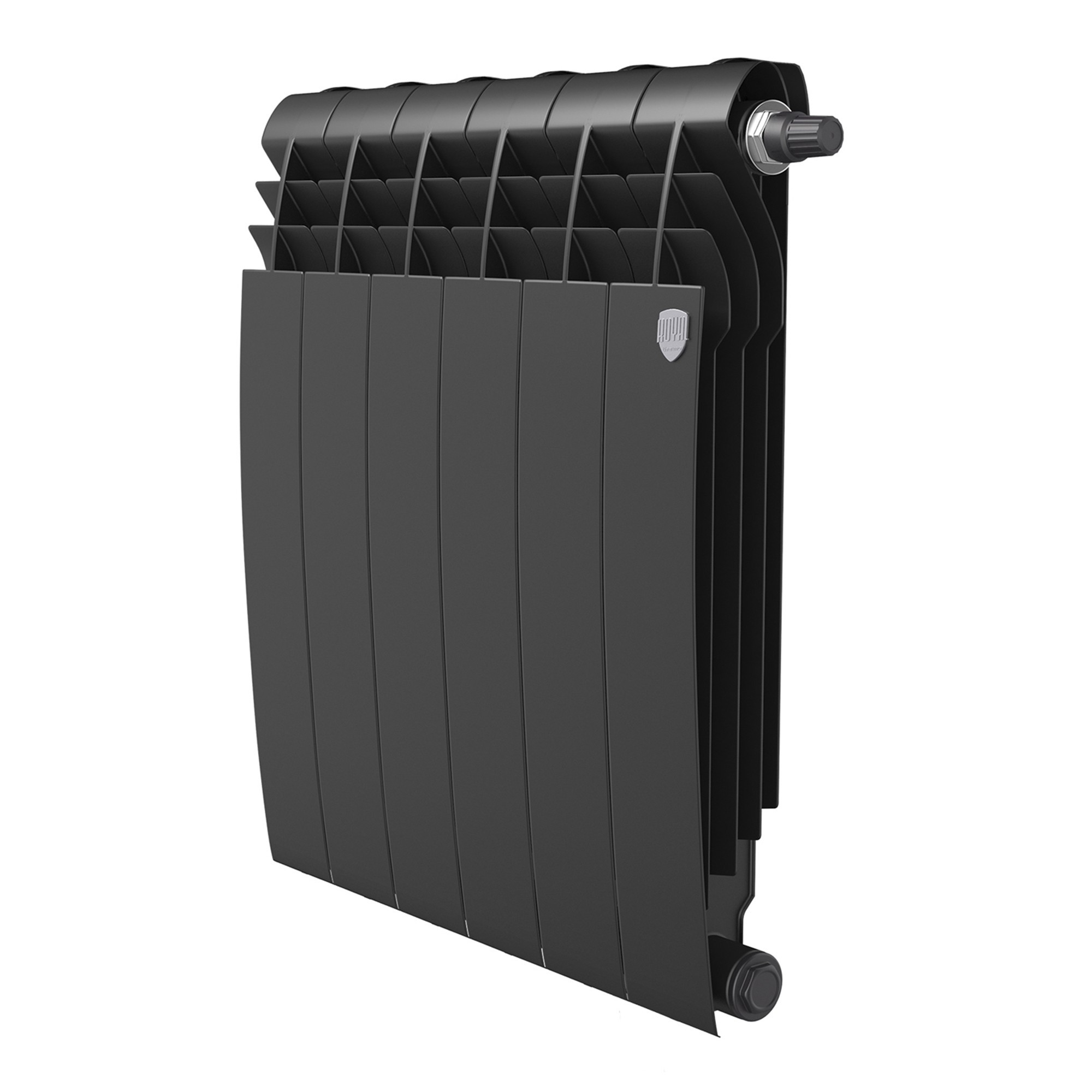 Изображение товара Радиатор секционный Royal Thermo Biliner 500/87 6 секций нижнее подключение биметалл черный