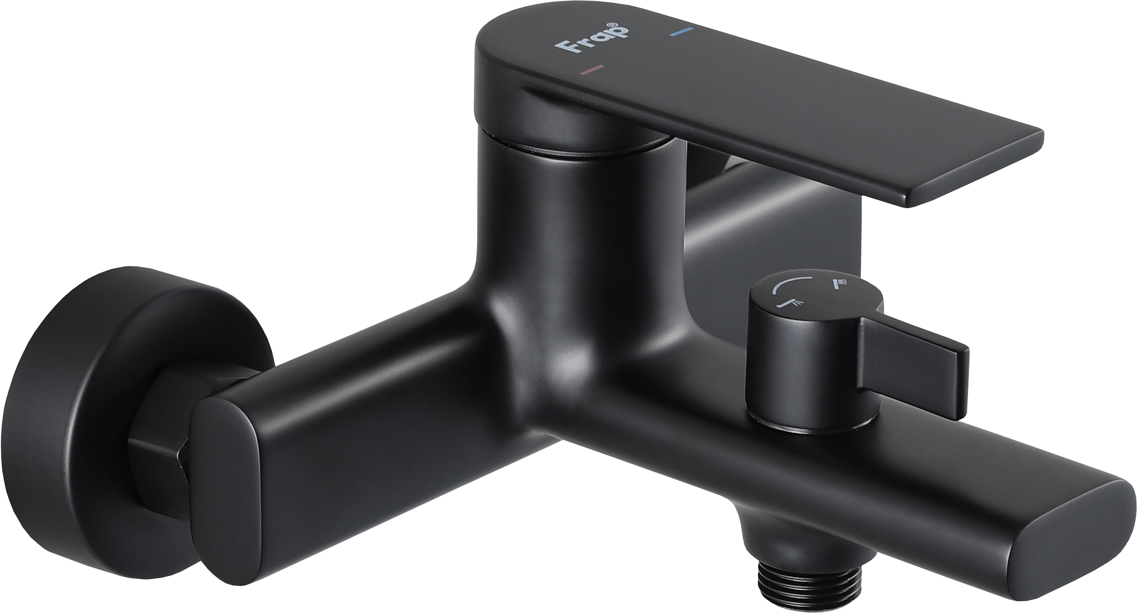 Изображение товара Смеситель для ванны Frap Arne однорычажный с лейкой и шлангом черный