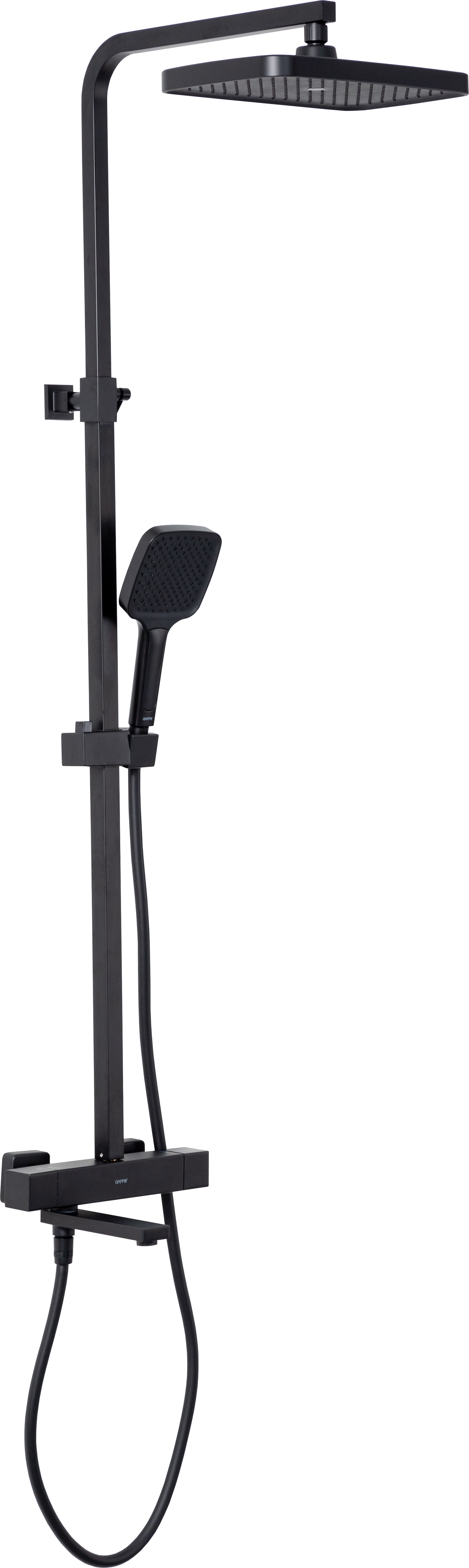 Изображение товара Душевая система Gappo Eder с термостатом 3 режима черного цвета