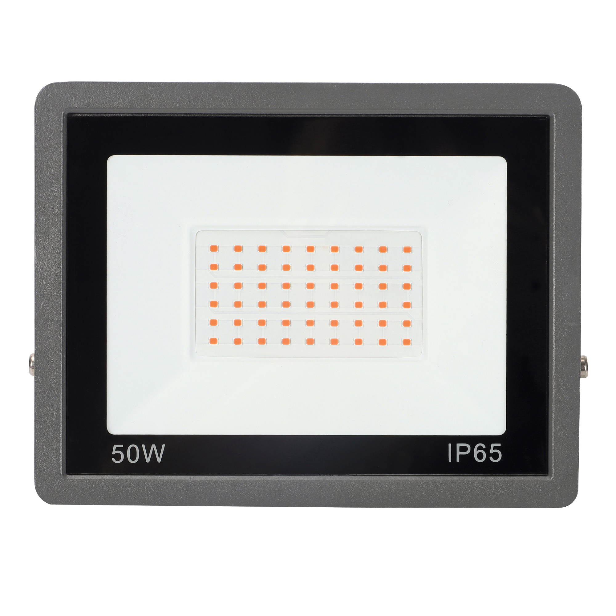 Изображение товара Прожектор для растений светодиодный UNIEL UL-00010384 ULF-P42-50W/SPBR IP65 180-260V BLACK картон 205 мм 50 Вт красно-синего спектра фиолетовый свет