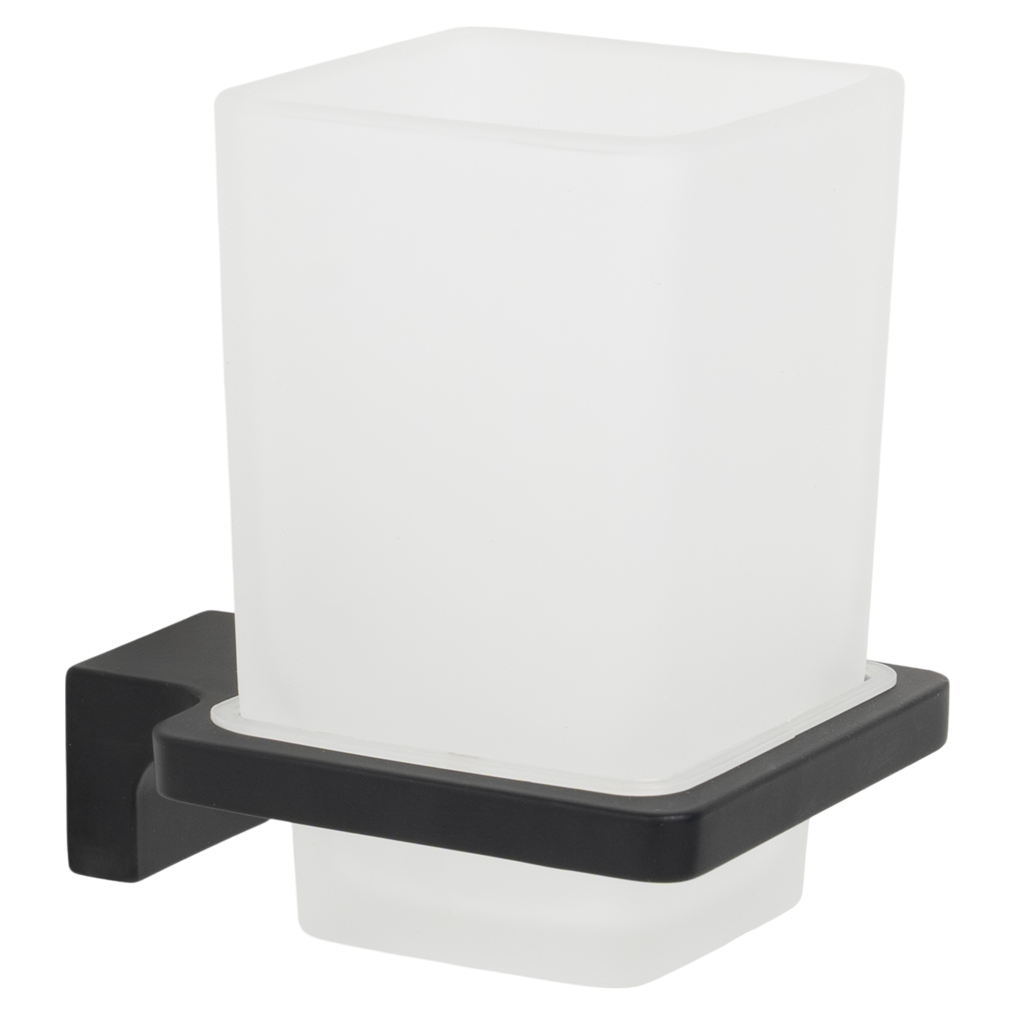 Изображение товара Стакан для зубных щёток Swensa Lucid SWR-5400-03-BLK, подвесной, стекло/металл, цвет прозрачный/черный