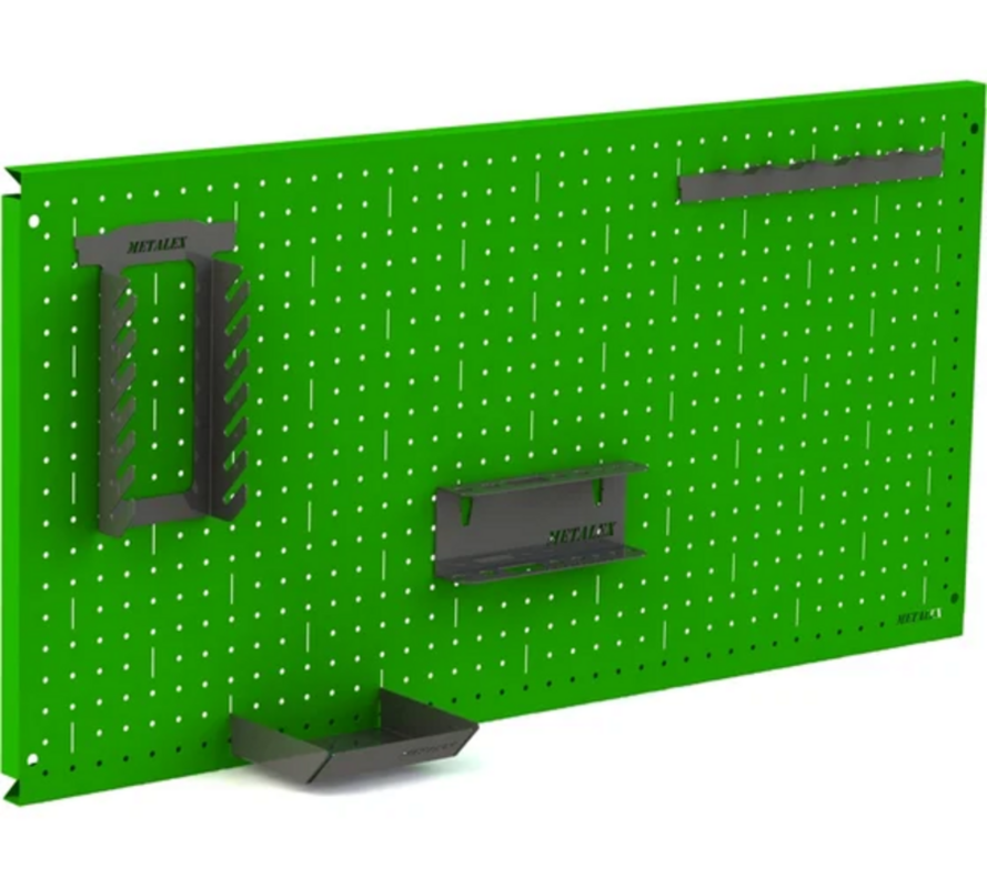 Изображение товара Металлическая перфопанель для инструментов 50x400 мм зеленая Metalex PRZA40120