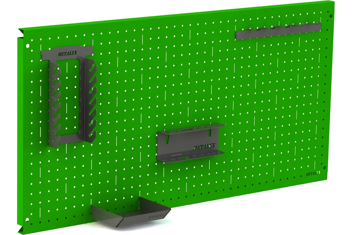 Изображение товара Металлическая перфопанель для инструментов Metalex PRZA50160 500x1600 мм, зеленая