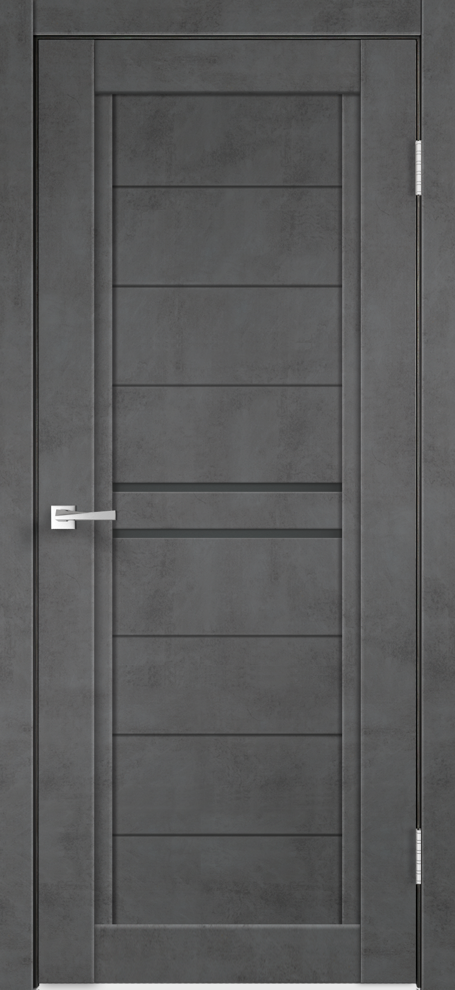 Изображение товара Дверь межкомнатная Velldoris Next 2 со стеклом остеклённая 90x200см ПВХ цвет муар темно-серый без замка и петель