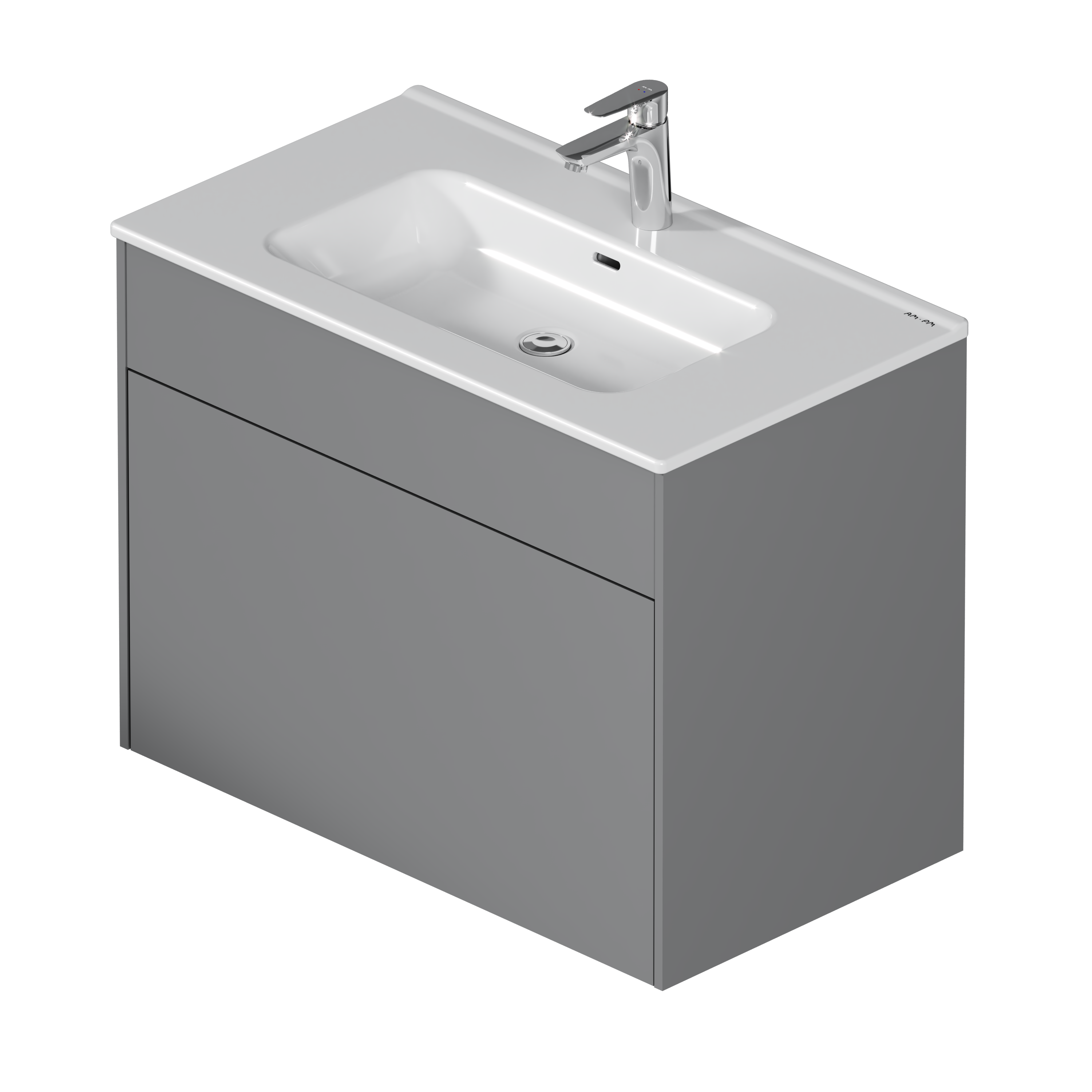 Изображение товара Тумба под раковину AM.PM Drive 80 см графит матовый подвесная