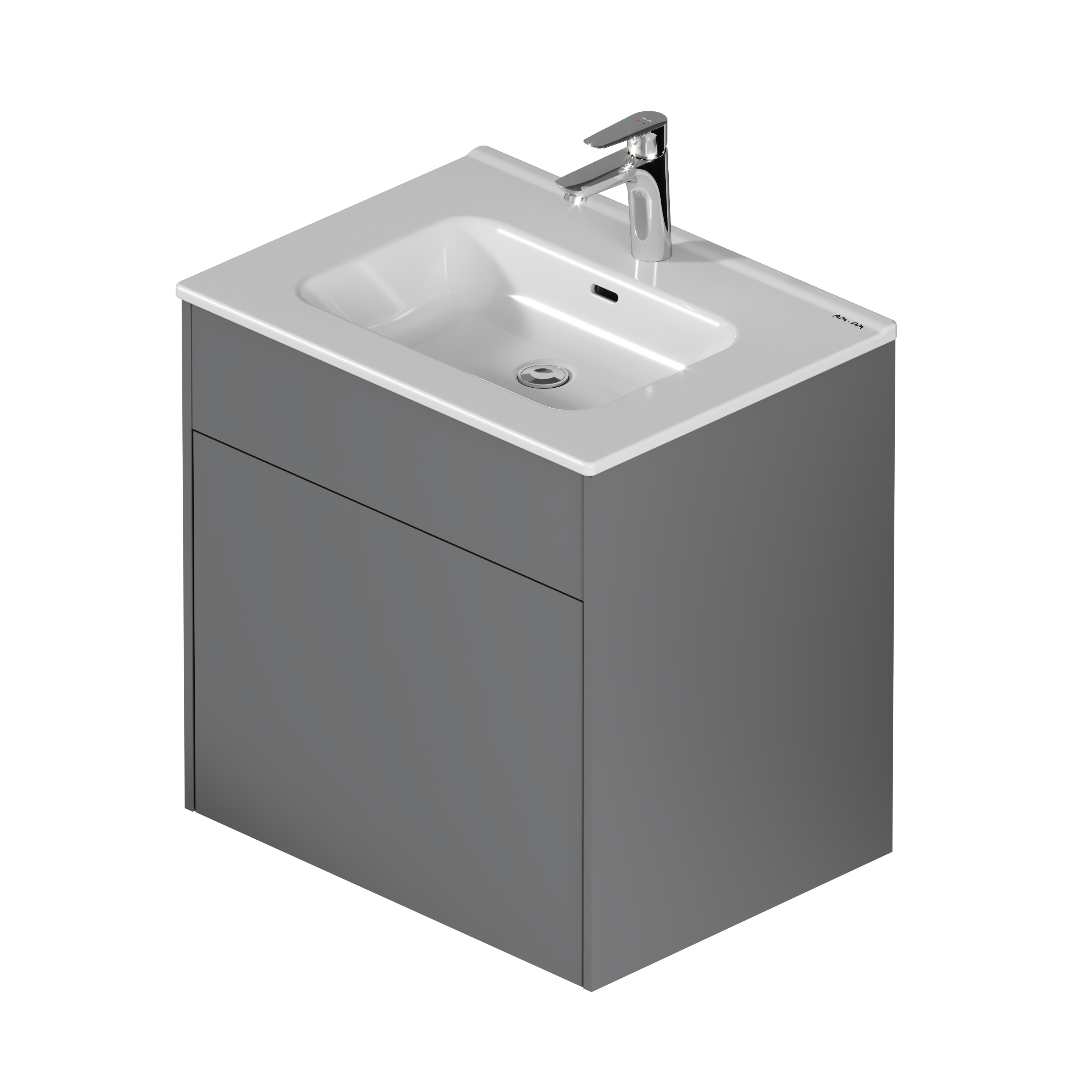 Изображение товара Тумба под раковину AM.PM Drive 60 см графит матовая влагостойкая ЛДСП