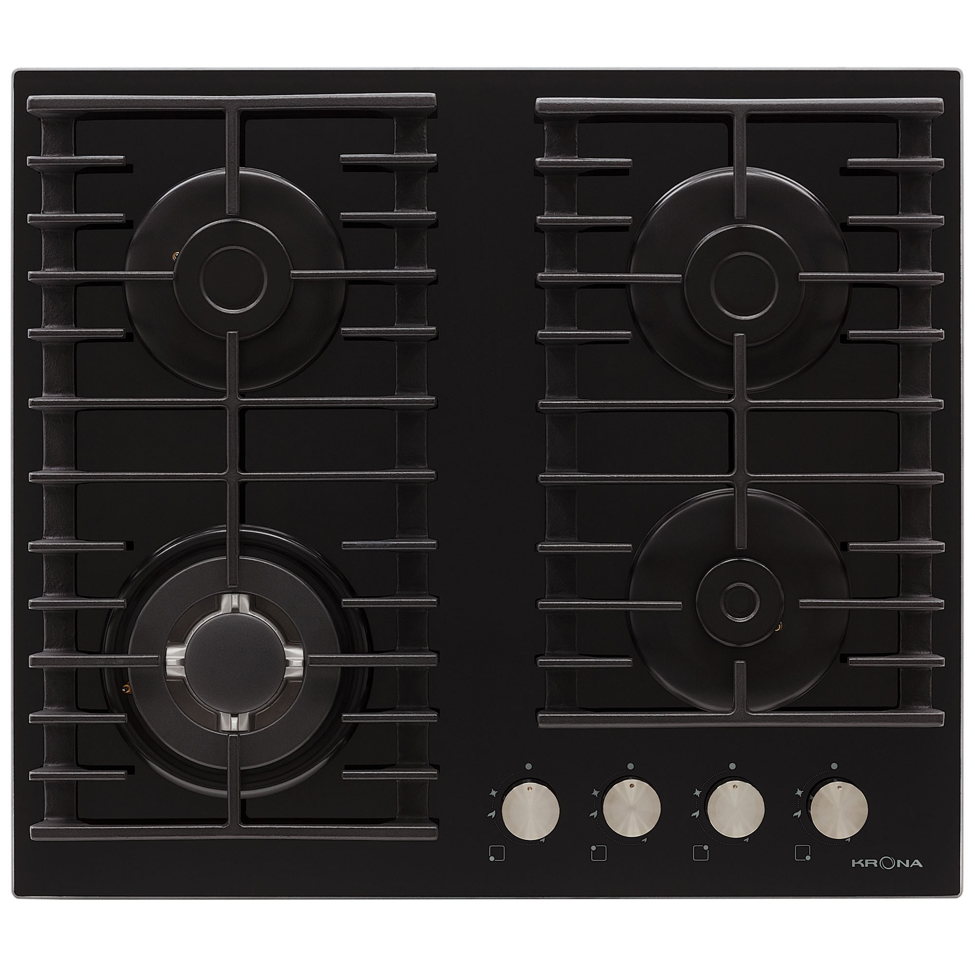 Изображение товара Газовая варочная панель Krona Hagel 60 BL W 4 конфорки черная 59 см