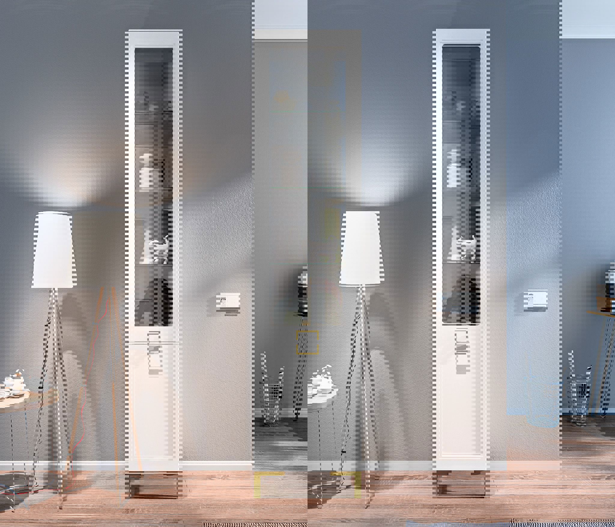 Изображение товара Шкаф-витрина Ассоль с прозрачными дверцами и матовым покрытием 50x216x41 см