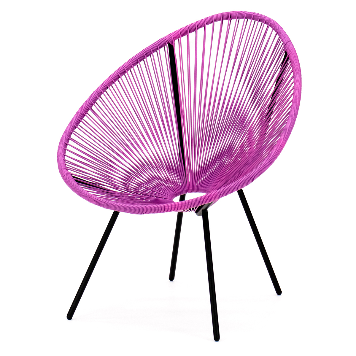 Изображение товара Кресло садовое Kornera Акапулько 013001-bk-mv 71 см x 80 см x 86 см сталь розовый