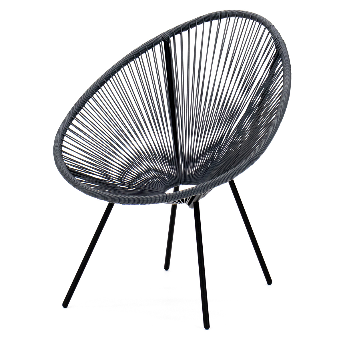 Изображение товара Кресло садовое Kornera Акапулько 013001-bk-gr серое легкое устойчивое