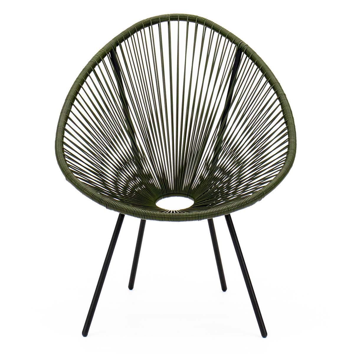 Изображение товара Кресло садовое Kornera Акапулько 013001-bk-kh 71 см x 80 см x 86 см сталь зеленый