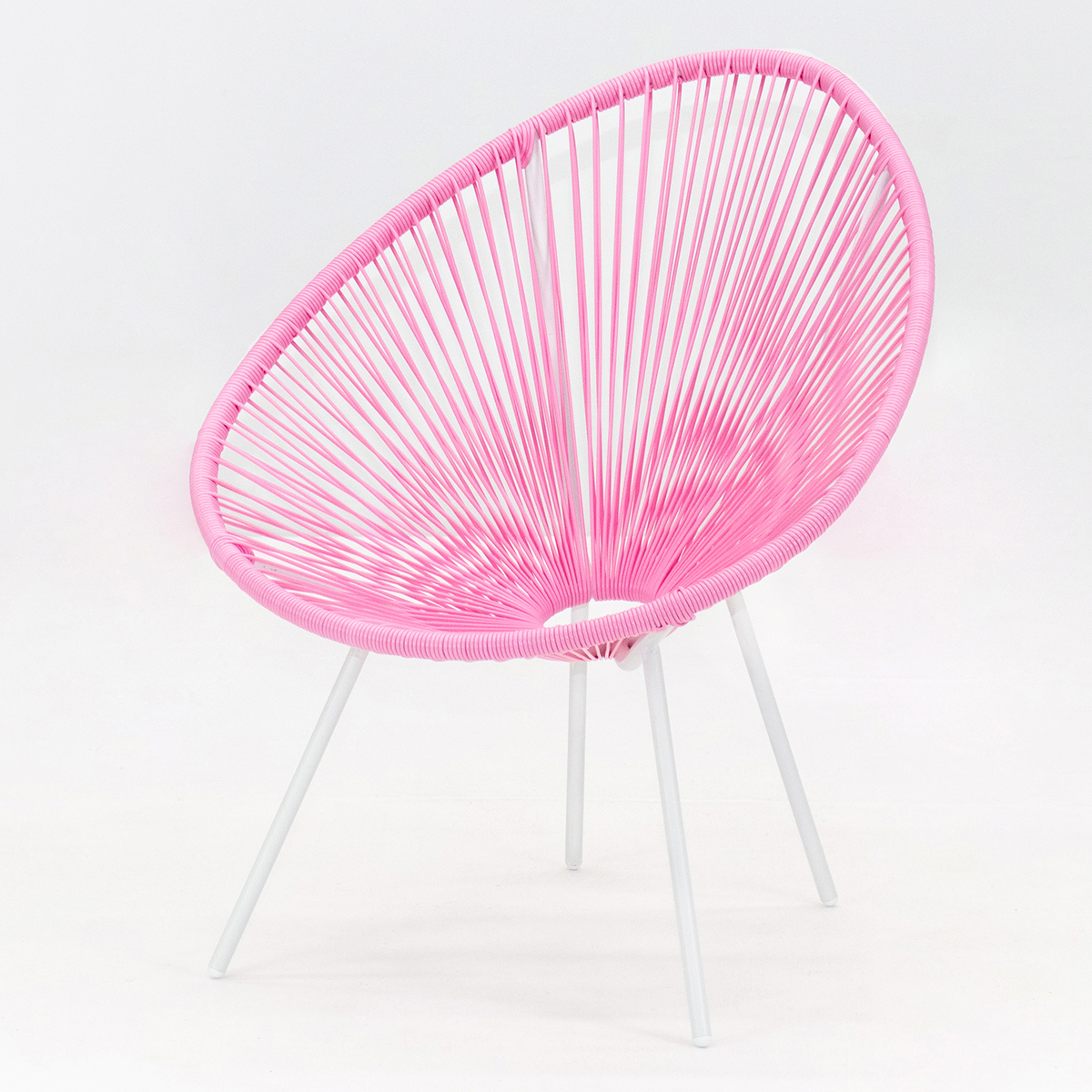 Изображение товара Кресло садовое Kornera Акапулько 013001-wt-pk Розовое из искусственного ротанга
